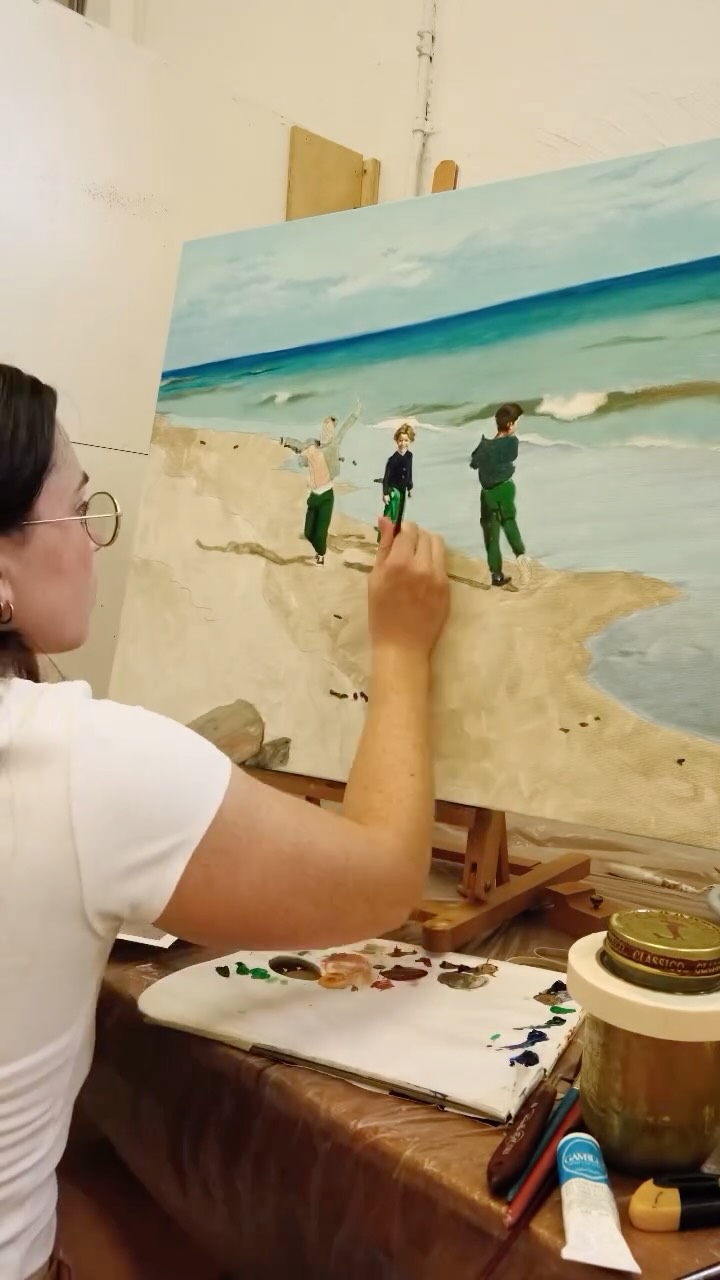 Throwback to a summertime timelapse painting a little bit of this painting 🌞
#oilpainting