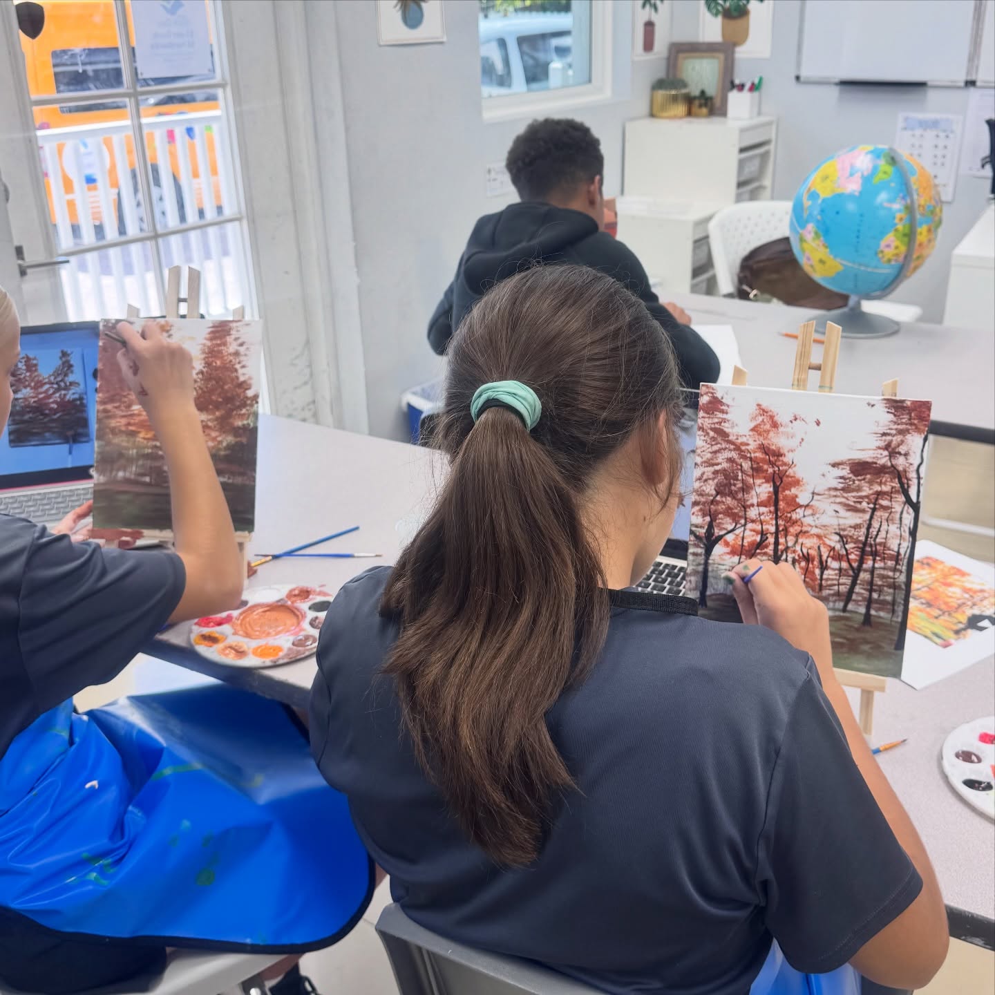 Progress post… Year 7 landscape acrylic canvases incoming and looking so beautiful … come back to see the final art work in a couple of weeks! 🖼️