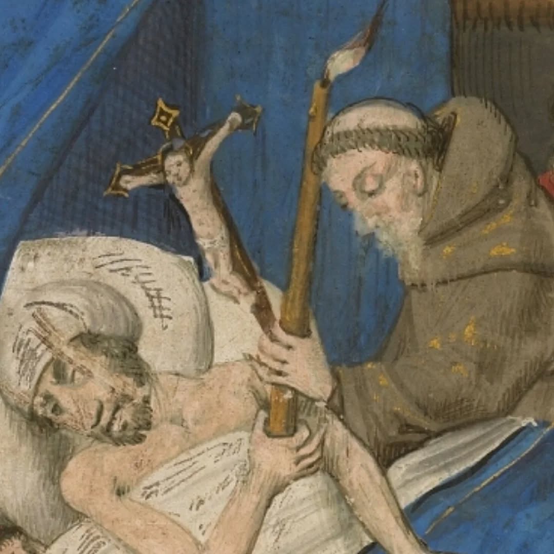 Vie quotidienne avec cette scène de l'extrême-onction dans un Recueil latin, vers 1480.
Boulogne-sur-Mer. Bibliothèque municipale des Annonciades, Ms. 97 f. 1.
#medievalmanuscript #medievalart #medieval #moyenage #middleages