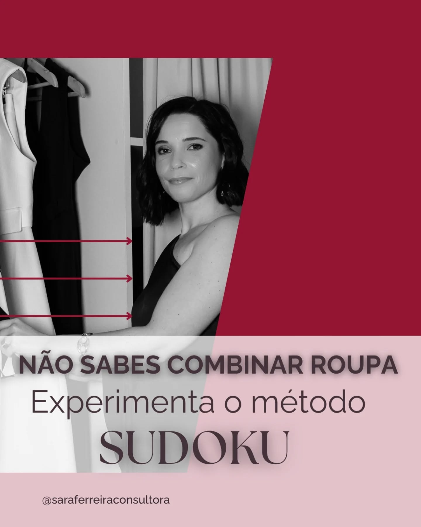 Na maior parte das vezes, não é falta de roupa.
É falta de estratégia.
Se tens o armário cheio e mesmo assim sentes que “não tens nada para vestir”, o problema não está nas peças… está na forma como as combinas.
Com este método simples, consegues transformar poucas peças em vários looks, sem complicar o teu dia.
✔ mais combinações com menos roupa
✔ malas de viagem mais leves e funcionais
✔ um armário cápsula que realmente funciona
✔ menos compras por impulso
✔ mais clareza na tua imagem
Quando percebes isto, tudo muda.
Vestir deixa de ser um stress e passa a ser uma escolha consciente.
É aqui que começas a ter controlo da tua imagem.
Agenda a tua sessão.
#consultoriadeimagem #imagempessoal #coloracaopessoal #armariocapsula #estilopessoal