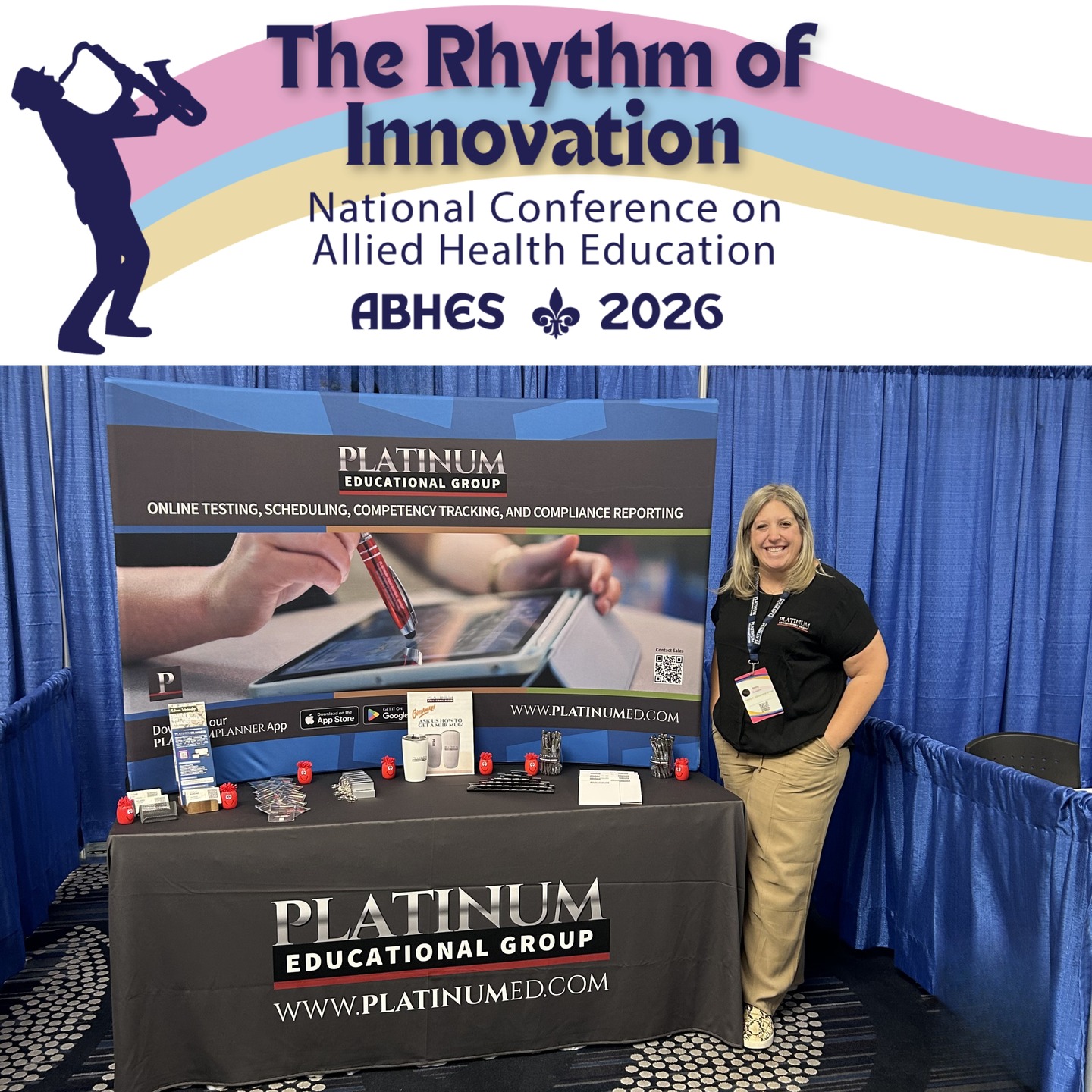 ⨠First-time exhibitors at #ABHES2026 in New Orleansâand what an amazing experience! â¨
Our Platinum Educational Group team loved connecting with passionate educators and professionalsâincluding Carlos Navarro from @nbst.sa âwhile sharing Platinum Planner, our clinical tracking and scheduling solution.
Thank you to everyone who stopped byâweâre inspired by this incredible community! đ
#HealthcareEducation #StudentSuccess #PlatinumPlanner #AlliedHealth