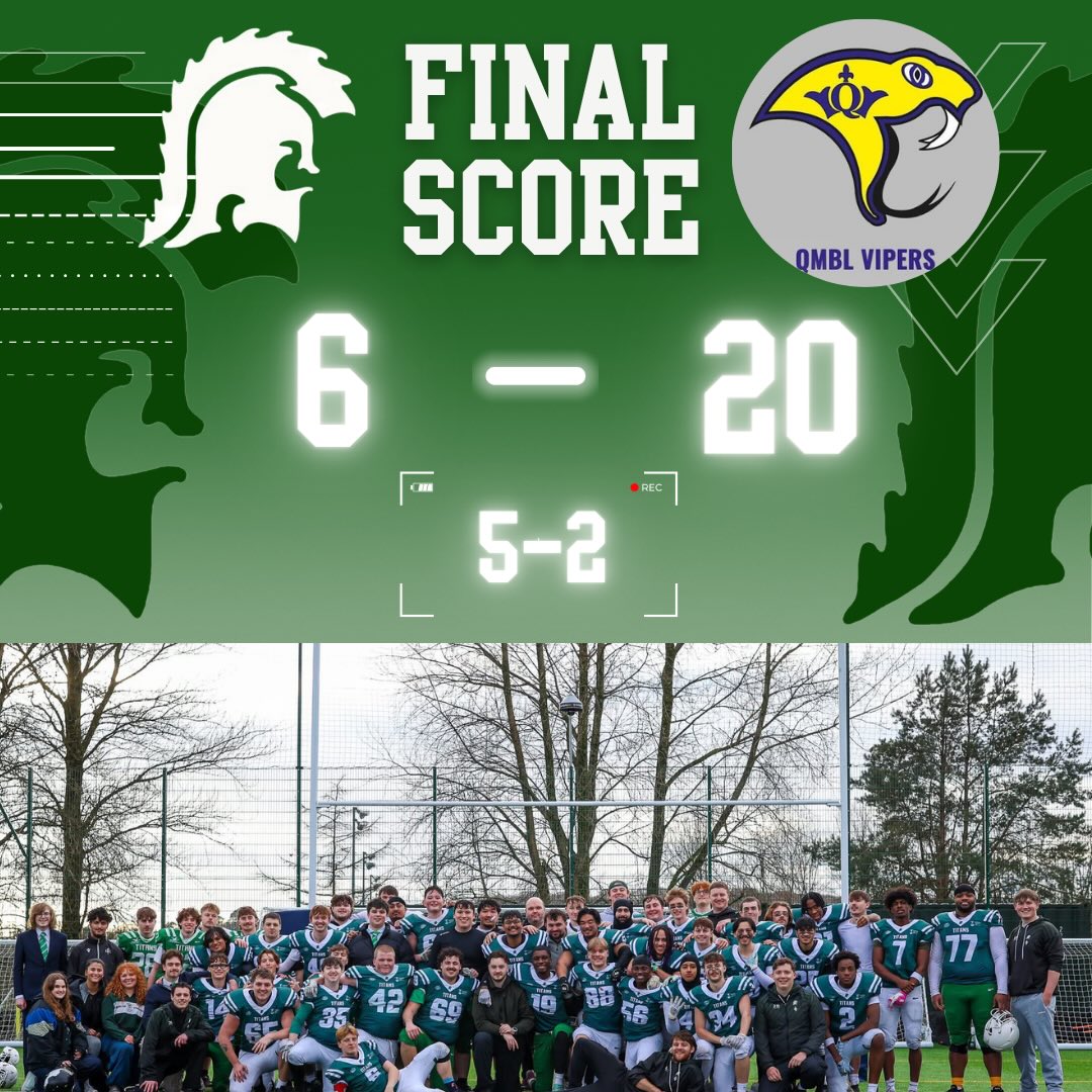 💚🤍Game results🤍💚
Not the result we wanted, our season has come to an end. Congratulations to @qmvipers
Despite this result, we are still happy with all that we have achieved this year. Well done to all the players and coaches for the effort they have put in this season! More to come in div 1! See you all there 🤍💚
@cattle_and_co
@coyoteuglyswansea
@finetimephotography
#americanfootball#swansea#titans