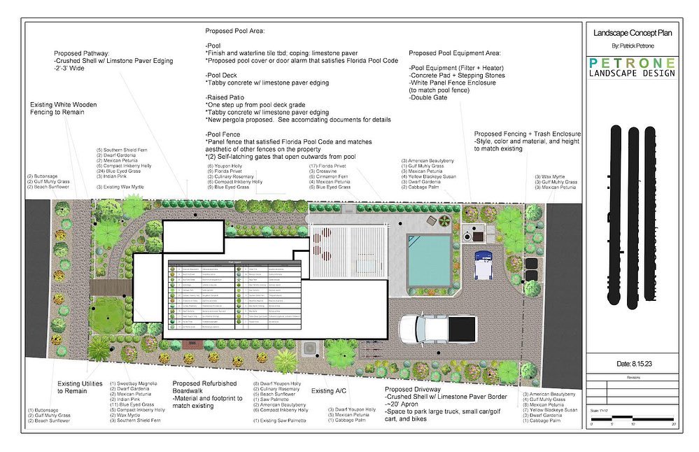 Another Florida job complete ✅ 🌴 ☀️
Stoked about this small design I did for a vacation home on the panhandle. It was a fun challenge figuring out how to address the wants, needs, and goals of the client while working within the HOA imposed setbacks as well as the hardscape and plant material limitations. Like playing a game of Tetris, I managed to fit in a small pool, generous driveway (southern pick up trucks are no joke!), as well as an updated planting plan to provide more interest, color, and privacy.
Swipe through to see the types of plants and materials I proposed!
#landscapedesign #landscape #landscaping #landscapearchitecture #gardendesign #garden #architecture #design #landscapephotography #outdoorliving #gardening #landscapedesigner #remotelandscapedesign #plants #pooldesign #landscapedesigner #construction #backyard #exteriordesign #patio #floridalandscapedesign #plungepool #hardscape #remotelandscapedesigner #landscapearchitect #gardens #floridagarden #gardeninspiration #floridalandacape #outdoordesign