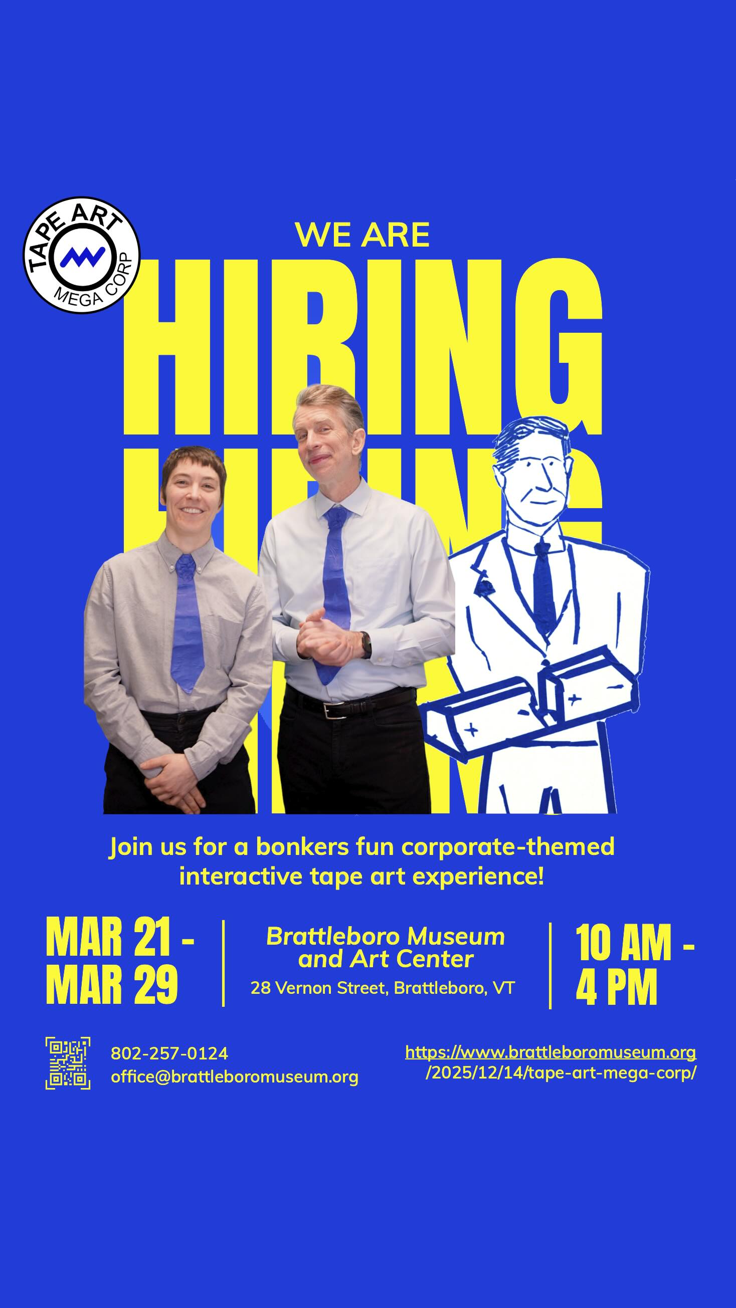 For the next 9 days we will be at the Brattleboro Museum and Art Center running a bonkers corporate-themed interactive art installation called Tape Art Mega Corp. If you show up, you’ll be hired on the spot! No tape experience necessary! Come make art with us!
#tapeart #megacorp #artinstallation #interactiveart #jdpoweraward