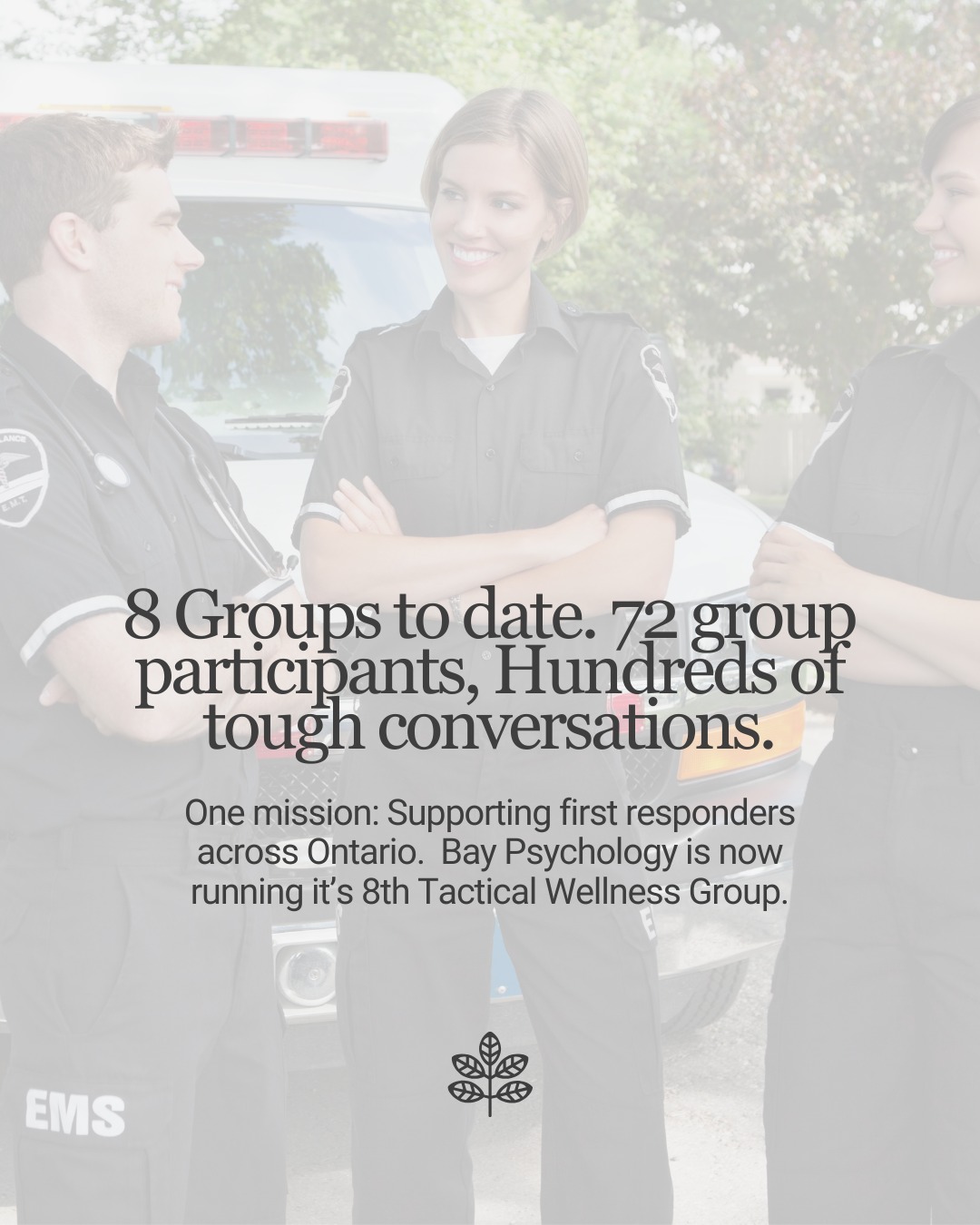 Behind every uniform is a human being carrying experiences most people never see.
First responders regularly face intense situations, high responsibility, and cumulative stress. Having a space where those experiences can be understood without needing to explain the culture of the work, can make a meaningful difference.
Bay Psychology’s Tactical Wellness Group brings together first responders from across Ontario to build skills, share experiences, and support one another in a structured, professionally guided setting.
Swipe through to learn more about this program.
Interested in the next group?
🌟 If you found this helpful and want to learn more, please ‘Follow’ or share our content 🙌🏾
🍃 Learn more about Bay Psychology
✉️ Email: support@baypsychology.ca
📞 Call: 705-478-7771
🖥️ Website: www.baypsychology.ca
📍 176 Lakeshore Dr Suite 15, North Bay, ON
DISCLAIMER: Information shared by Bay Psychology on social media is not intended to replace or be constituted as psychological or medical care. It’s intended for educational and informational purposes only. If you need support, please establish care with a regulated healthcare provider.