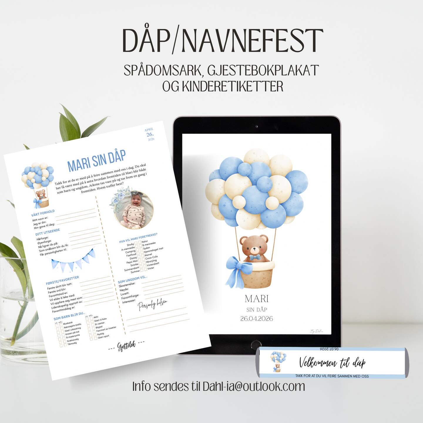 For deg som ønsker et fullt oppsett med spådomsark, kinderetiketter og gjestebokplakat 🤍 kan lages til både dåp konfirmasjon og bryllup eller andre begivenheter🌟
#gjestebokplakat #dåpsark #spådomsark #kinderetiketter #kindermaxietikett