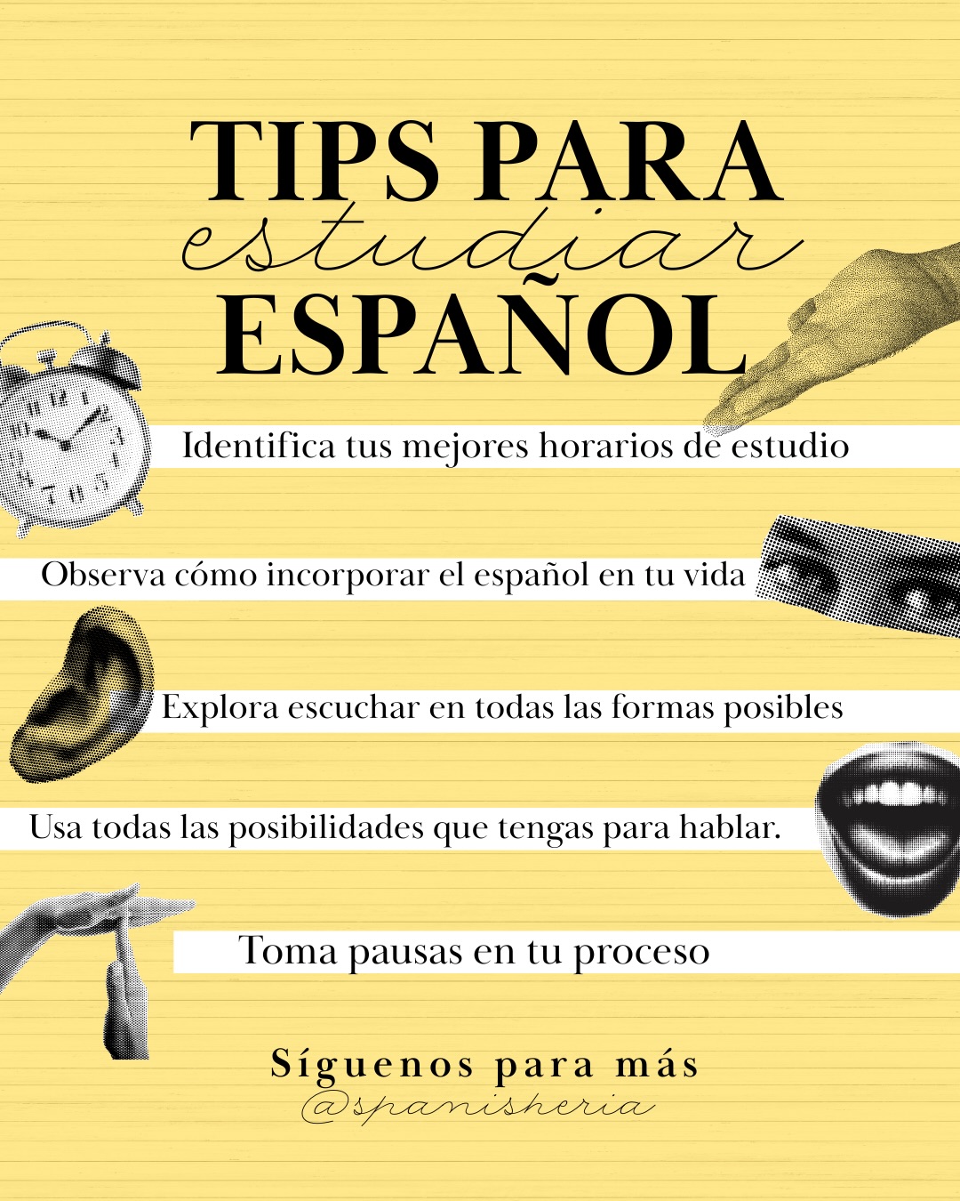 Aprender español no se trata de hacerlo perfecto, sino de hacerlo posible todos los días. Integrar el idioma en tu rutina —escuchando, hablando, observando y también descansando— transforma el aprendizaje en algo sostenible, humano y real. Estos 5 consejos son una guía simple para avanzar sin presión, pero con intención.
Desliza para descubrirlos 👉
Guarda este post para volver a él cuando lo necesites 💾
Compártelo con alguien que también esté aprendiendo español 🤝
#AprenderEspañol #EspañolParaExtranjeros #SpanishLearning #EspañolOnline