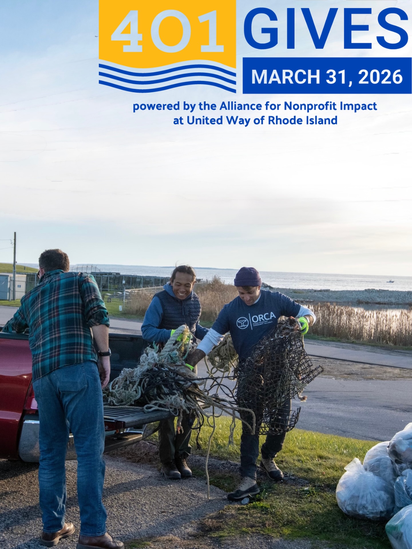 ORCA is proud to be part of 401Gives for the second year in a row, Rhode Island’s largest day of giving. This statewide movement brings communities together to support the nonprofits working every day to make a difference.
Your support helps ORCA organize coastal cleanups, empower volunteers, and keep our shorelines healthy for people and wildlife alike.
On March 31, every donation, big or small, helps fuel real impact along our coast.
Mark your calendar and join us in giving back to the ocean that gives us so much.
Donate and learn more through the link in our bio.
#401Gives #OceanRecoveryCommunityAlliance #BeachCleanup #OceanConservation #RhodeIsland