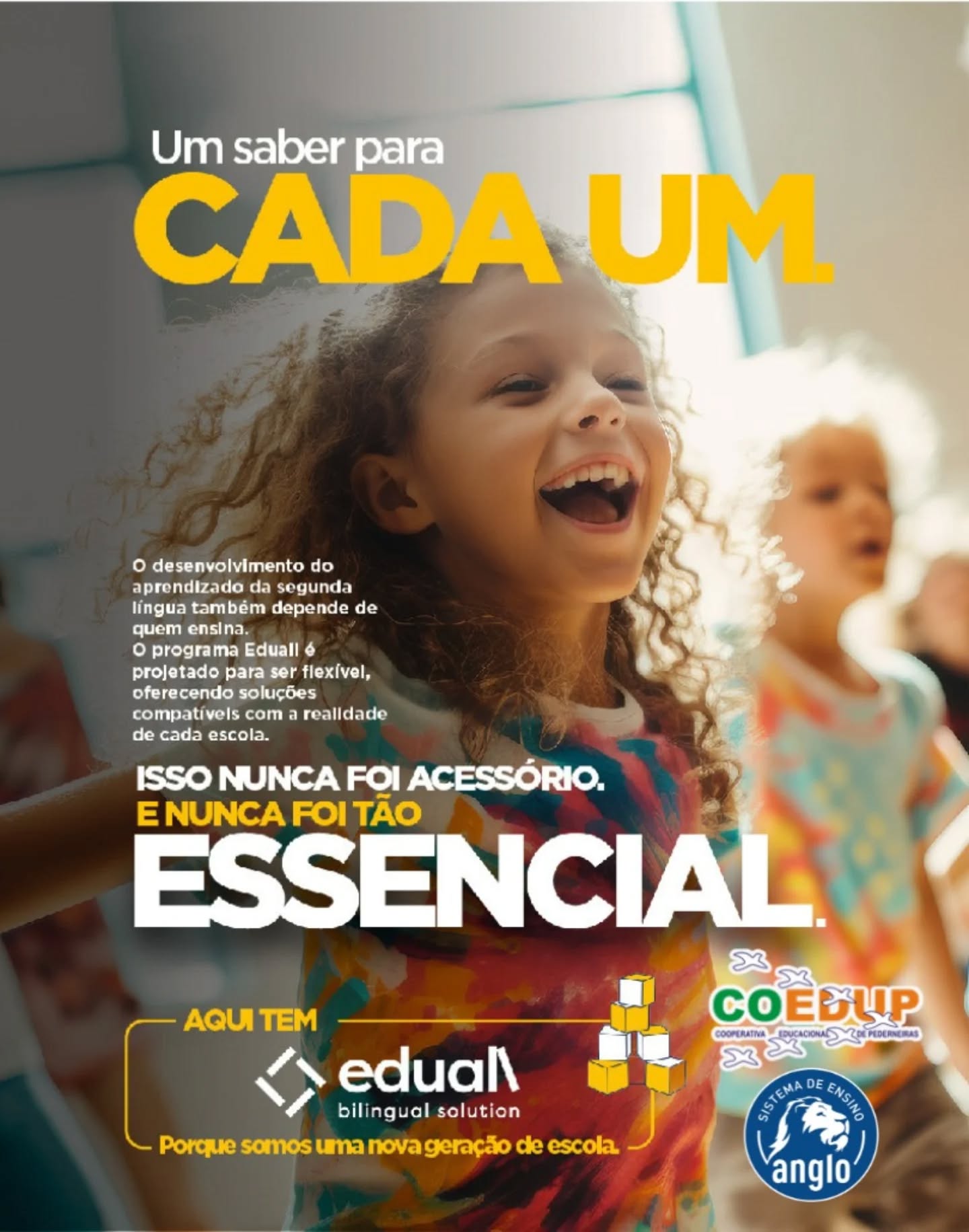 Cada aluno aprende de um jeito e é exatamente por isso que o ensino precisa ser flexível, significativo e conectado com a realidade.
Com o Eduall, o aprendizado da segunda língua deixa de ser acessório e se torna essencial.
#educação
#bilingue
#aprendizagem
#inovaçãoeducacional
#escolaqueinspira