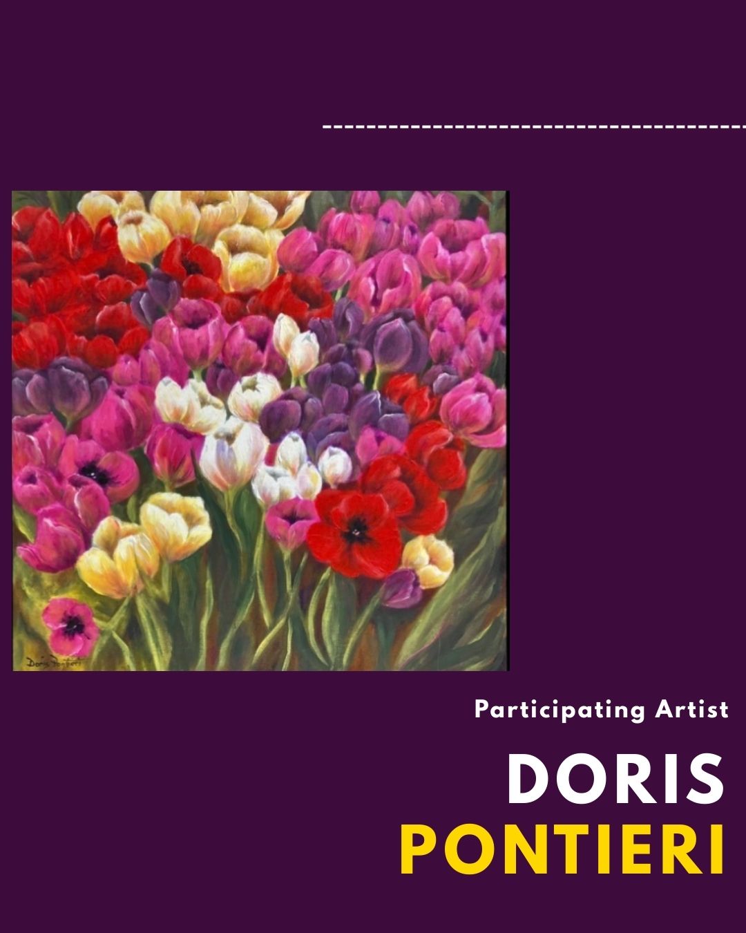 Don’t we all need a little spring right now? Professional fine artist Doris Pontieri will help us get in the mood. Here is how she works, “I always paint without sketching so that one brush stroke will determine the next and the painting emerges with my emotions.”
Original fine art will be for sale on one day only: Saturday, April 11, 2026 from 10 am to 4 pm at 85 The Kingsway in west Toronto. Art buyers, art collectors, beginning and experienced artists will all be there at the large Kingsway-Lambton Art Show & Sale. Come chat with Doris and the other 30 professional artists. Details at www.KingswayLambtonArtShow.ca.
#DorisPontieri
#TorontoArtShow
#BuyFineArt
#InteriorDesign
#CollectOriginalFineArt