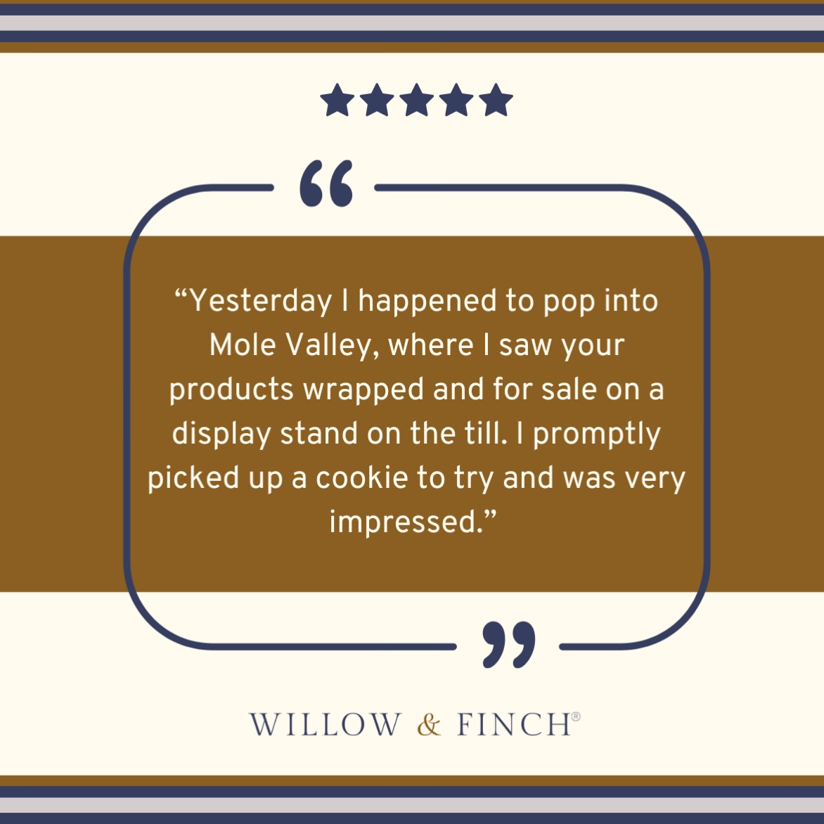 It’s always so, so lovely when someone takes the time to leave us a kind review or get in touch with feedback. A simple comment like this leaves us feeling so chuffed!
And of course, we’re so pleased to see that our cookies are going down well @molevalleyfarmers who we are proud to supply through @hawkridge_farmhouse_dairy