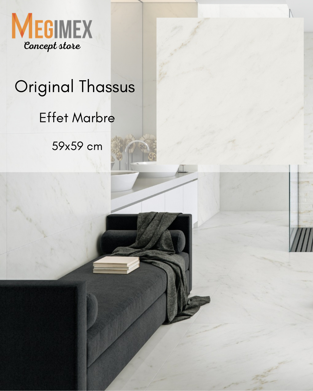 Pureté & lumière intemporelle
Le carrelage Original Thassus en format 59x59 cm incarne toute la noblesse du marbre blanc dans une version élégante et contemporaine.
Son coloris blanc pur, délicatement nuancé de subtils reflets minéraux, capte la lumière et agrandit visuellement l’espace. L’effet marbre apporte raffinement et douceur, pour une ambiance à la fois chic, épurée et lumineuse.
Un format carré harmonieux, parfait pour créer des surfaces équilibrées et intemporelles
#OriginalThassos #EffetMarbre #CarrelageBlanc #DesignIntérieure #DecorationInterieure #AmbianceChic#Guadeloupe