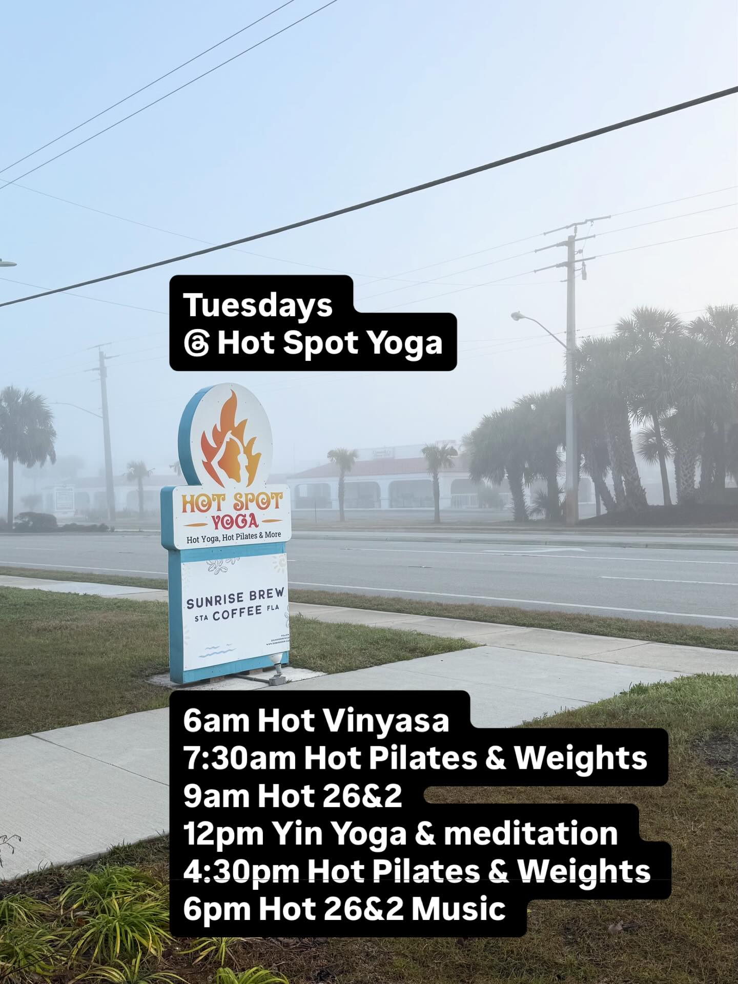 Tuesday Classes here @hotspotyogasta
6am Hot Vinyasa
7:30am Hot Pilates & Weights
9am Hot 26&2
12pm Yin Yoga & meditation
4:30pm Hot Pilates & Weights
6pm Hot 26&2 Music
#yoga #pilates #fitness