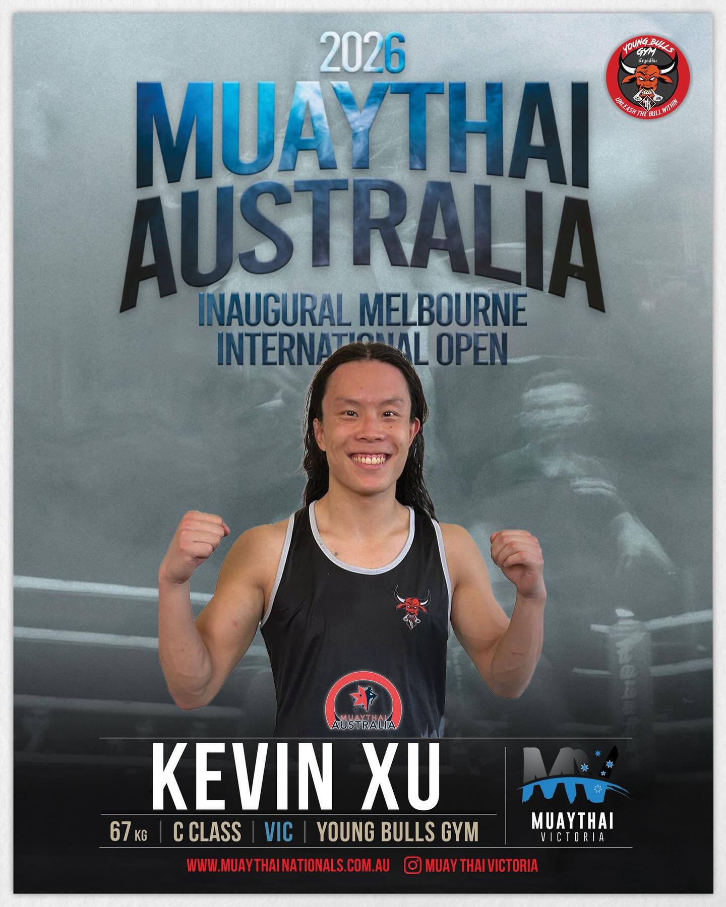 Our fourth registered fighter for the @muaythaivictoria Melbourne International open tournament. Kev will be competing in C - Class. Come along and support the Young Bulls fight team! #youngbullsgym #youngbullsmuaythai #weareyoungbullsgym