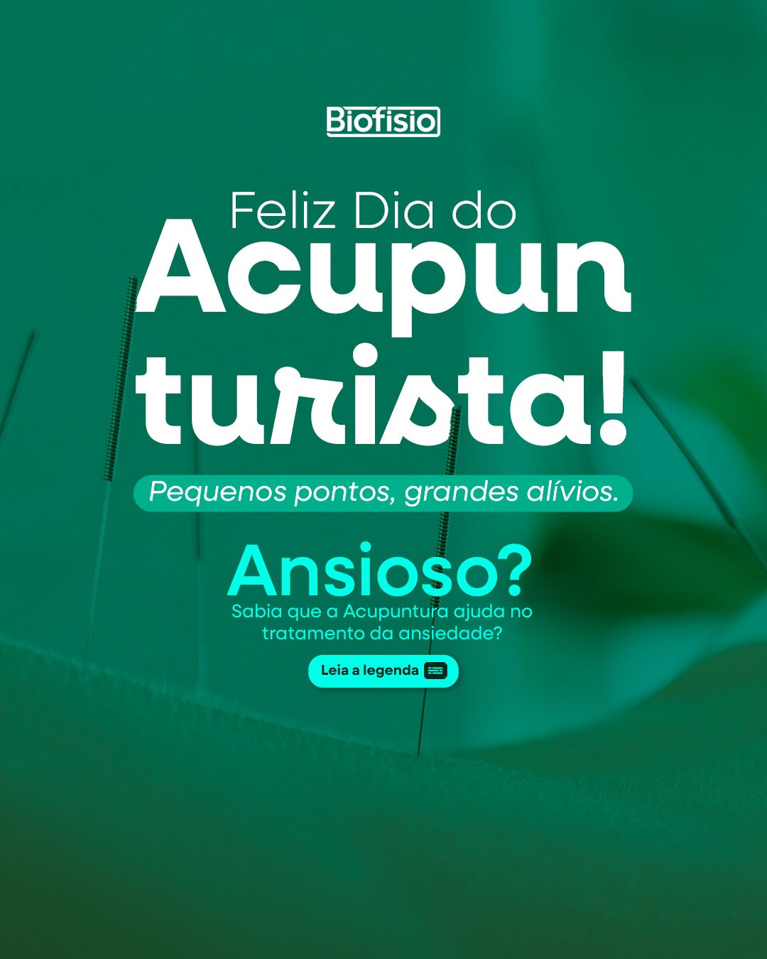 Você sabia que a Acupuntura é reconhecida pela Organização Mundial da Saúde como uma técnica eficaz para o tratamento de dores na coluna?
Com aplicação de agulhas em pontos específicos do corpo estimula o sistema nervoso, promovendo:
- Liberação de endorfinas (analgésico natural)
- Relaxamento muscular
- Regulação do sono
- Equilíbrio do sistema nervoso
Já na ansiedade, o tratamento auxilia:
- Reduzir tensão física
- Diminuir sintomas como palpitação e inquietação
- Regular o estresse
- Promover sensação de calma e bem-estar
Hoje celebramos esses profissionais que, com agulhas e sabedoria milenar, trazem equilíbrio e qualidade de vida para nossos dias.
Feliz Dia do Acupunturista!
Agende sua sessão e experimente os benefícios.
(11) 2468-1675
biofisio.com.br
Avenida Esperança, 237
Centro - Guarulhos - SP
📍 Estacionamento no local. Consulte valores!
#biofisio #clinicaintegrada #fisioterapia #guarulhos #acupuntura