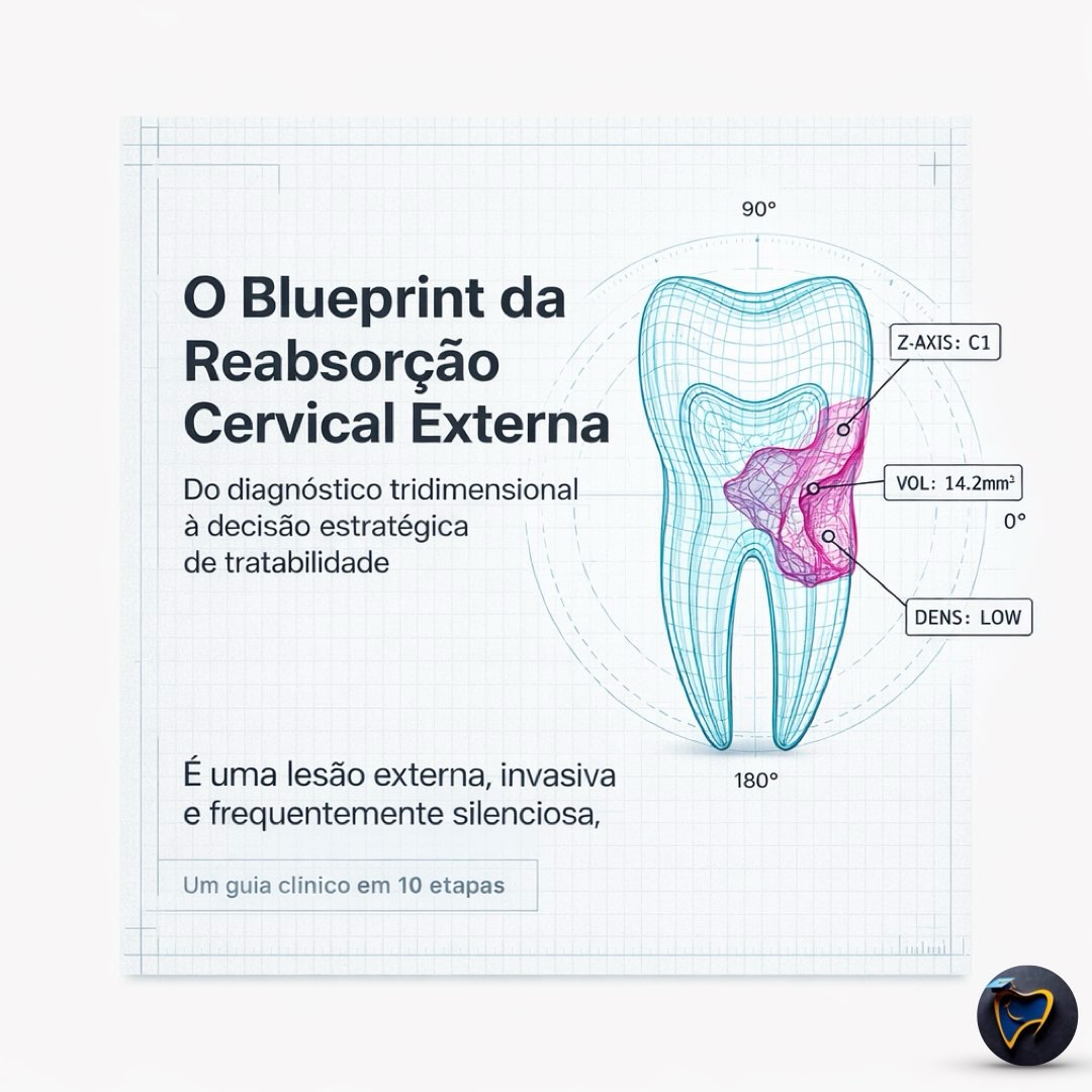 Reabsorção Cervical Externa não é apenas um achado radiográfico.
É uma condição biologicamente agressiva, muitas vezes silenciosa, e que exige raciocínio clínico mais sofisticado do que uma leitura apressada da periapical.
Um dos maiores erros no manejo da RCE é confundir presença de estrutura remanescente com possibilidade real de tratamento.
Neste carrossel, organizei os pontos centrais que realmente importam:
— onde a lesão começa
— por que a polpa pode continuar responsiva
— quais sinais clínicos levantam suspeita
— por que o 2D falha
— como a CBCT redefine o diagnóstico
— por que a classificação tridimensional é superior
— e em que momento a extração deixa de ser fracasso e passa a ser decisão estratégica
Na RCE, o problema não é apenas detectar.
O problema é saber decidir.
Salve este conteúdo para revisar depois.
Envie para um colega que ainda avalia RCE sem visão tridimensional.
#odontologia #endodontista #tomografiaconebeam #tratabilidade #planejamentoclinico