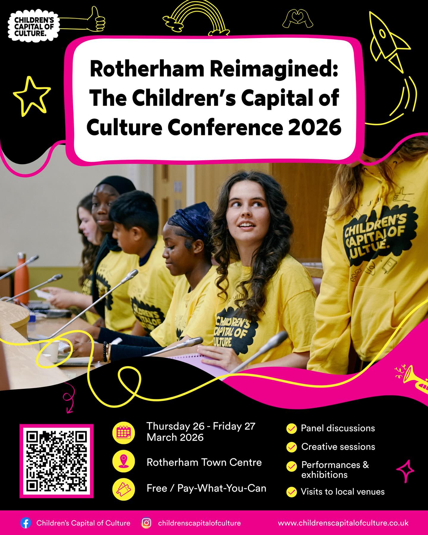 We’re thrilled to be speaking at Rotherham Reimagined: The Children’s Capital of Culture Conference! 🤩
What happens when a community embraces the ideas of its children and young people, empowers them to lead, and supports them to co-create the future they imagine? 💡
Join us on Thursday 26th March – Friday 27th March 2026 for two inspiring days of creativity, co-production and the power of young voices.
What can you expect?
⭐ Panel discussions, Q&As, and storytelling sessions
⭐ Hands-on creative sessions
⭐ Visits to local creative projects and venues
⭐ Performances, exhibitions, and participatory activities
⭐ Presentations from study groups
⭐ Legacy announcements
We are speaking at a panel talk today at 2.40-3.35pm about Tales Untapped: A Rotherham Opera. Come and hear us explain how we did this incredible project!
Whether you’re a professional working in arts and culture or sports, an educator, a health and community leader, a young person or someone who is passionate about creativity and collaboration, this conference is designed for you!
📍 Venues across Rotherham
📅 Thursday 26th – Friday 27th March 2026
🎟 Free / Pay-What-You-Can
⌛ Attend either or both days of the conference
🔗 Book your tickets now: visit bit.ly/RothReimagined or head to the Children’s Capital of Culture website!
This event is free to attend. If you are able to donate, your contribution will help create new opportunities for children and young people in Rotherham as part of the legacy of Children’s Capital of Culture.
For further information, please contact ccoc@rotherham.gov.uk. 📩
#childrenscapitalofculture #rotherhamreimagined #rotherhammusic #youthvoice #conference