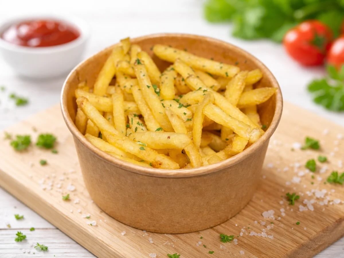 Classic Salted Chips
£3.49
Crispy golden fries, lightly salted.