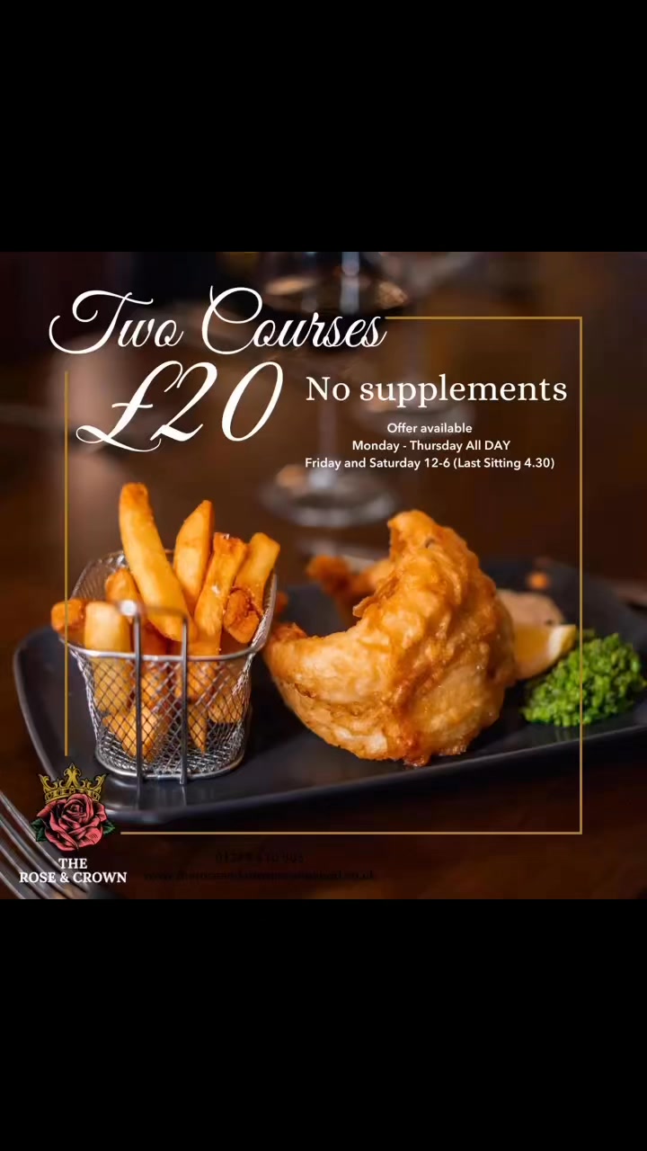 💥 £20 Deal… No Supplements! 💥
Yes, you read that right… £20 and not a single “+£3 supplement” lurking in the corner of the menu 👀
No surprises.
No tiny writing.
No “that’ll be extra please.”
Just great food, great value and a proper meal for £20 at The Rose & Crown.
The only question is… are you in? 🍽️😄
Book your table online:
https://web.dojo.app/create_booking/vendor/56Zde-9zdMk87e8zpQFmllJ3Ys3tPOtKa3FkzVjx31Q_restaurant
#RoseAndCrown #TwentyPoundDeal #NoSupplements #PubFoodDoneRight #GreatValue #EssexFood #DinnerPlans #FoodDeals #SupportLocal #BookATable