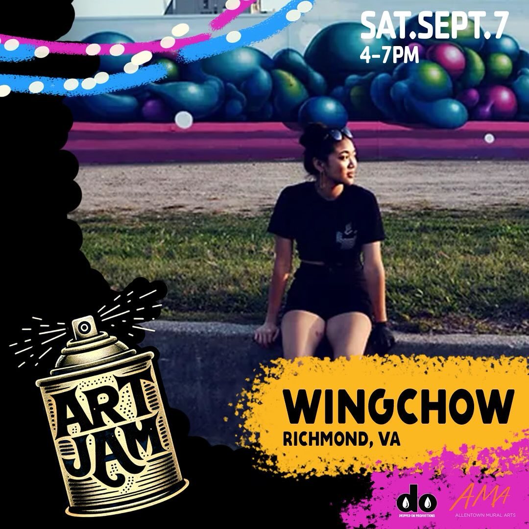 As the count down to Art Jam continues we are so excited to announce @wing.chow will be joining us on the PATH! 🎨🖌️
•
Wingchow is a Chinese-American muralist and fine artist who began her career in Richmond, VA. Her work is often recognized by distinctive amorphous forms. These colorful bubbly shapes can take center stage or play a supporting role as she alternates between pure abstraction and loose symbolic narrative. Thematically, her work tends to encompass spiritual topics, including the path of self discovery and transformation, the magic of creation, dreams, and harmony with nature. She is influenced by simple joys, a search for meaning, and the unseen connections in between. Her works can be found in galleries and on walls across the United States and beyond.
•
Check out Wingchow and 17 additional artist Saturday, September 7 from 4-7pm on The PATH (932 Hamilton St.)🤩