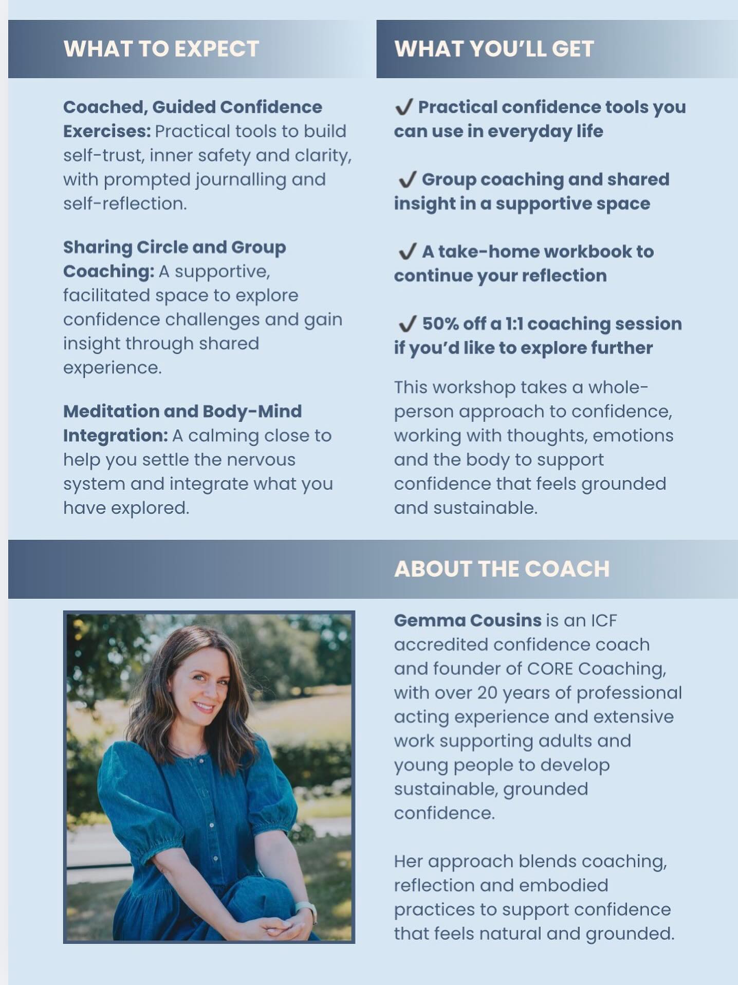 This isn’t about hyping yourself up or becoming someone you’re not.
It’s about understanding what’s going on underneath your confidence… and giving yourself the space to work with it.
For three hours, you get to slow things down a bit.
We’ll look at how your confidence actually works for you, not just in your head, but in your body too
through simple exercises, reflection, and conversation
🤔 There’s space to think
🗣️ space to talk if you want to
🕵️ and space to just notice what’s been getting in your way
You’ll leave with tools you can actually use in everyday life and a clearer sense of what resources your confidence rather than drains it.
It’s gentle
it’s honest
and it tends to go a bit deeper than people expect
If you’ve been meaning to give yourself some proper time for this… this is that moment
✨ Saturday 28th March
✨ 12–3pm
✨ @lunawholebeing
There are just a couple of places left
If you’ve been hovering, this is your nudge
You can message me to book or ask anything beforehand. You’re very welcome here 🤍
#comfortableconfidence #confidencecoaching #selftrust #womensupportingwomen #personaldevelopment #innerconfidence #manchesterwellbeing #cheshireevents #workshopuk #confidenceworkshop #lunaspace #selfgrowthjourney