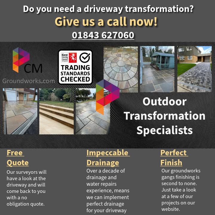 Revamp your driveway for the summer sunshine! Expert craftsmanship, custom designs, and lasting quality—contact us to elevate your driveway today! #DrivewayGoals #PCMGroundworks