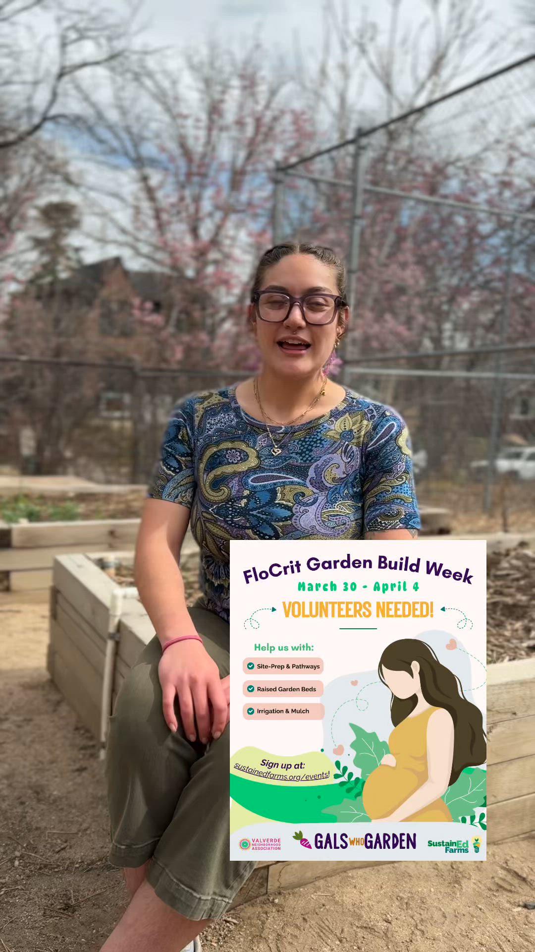 Estamos construyendo algo especial. 🌱
Del 30 de marzo al 4 de abril, SustainEd Farms se asocia con Florence Crittenton High School para crear un nuevo espacio con un jardín para adolescentes embarazadas y madres adolescentes.
Este jardín será más que un lugar para cultivar alimentos, será un espacio para sanar, aprender y conectar.
Necesitamos voluntarios para ayudar hacerlo una realidad.
🛠 Preparación del sitio
🌿 Camas elevadas
💧 Sistema de Riego
🚶 Caminos
No se necesita experiencia, ¡solo preséntate listo para hacer una diferencia!