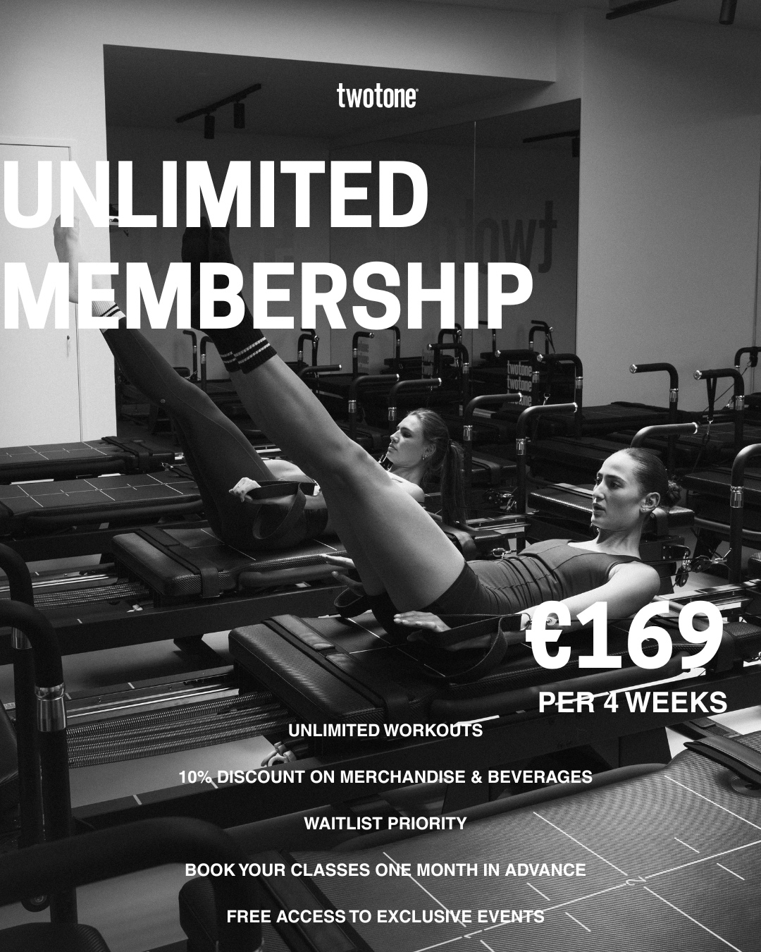 We believe consistency and a stronger, healthier body should be accessible to everyone. That’s why we’ve adjusted our membership options to make it easier to build a routine that actually lasts. 💪🏼
Whether you train twice a week or are building a stronger habit, there’s now a membership that fits your routine. 💚
New memberships:
Unlimited Membership — €169 / month
Unlimited Monthly Membership — €189 / month
Your reformer pilates routine starts at twotone. 💯
#twotone #reformerpilates #bootyfocus #corestrength #newclass #pilatesstudio