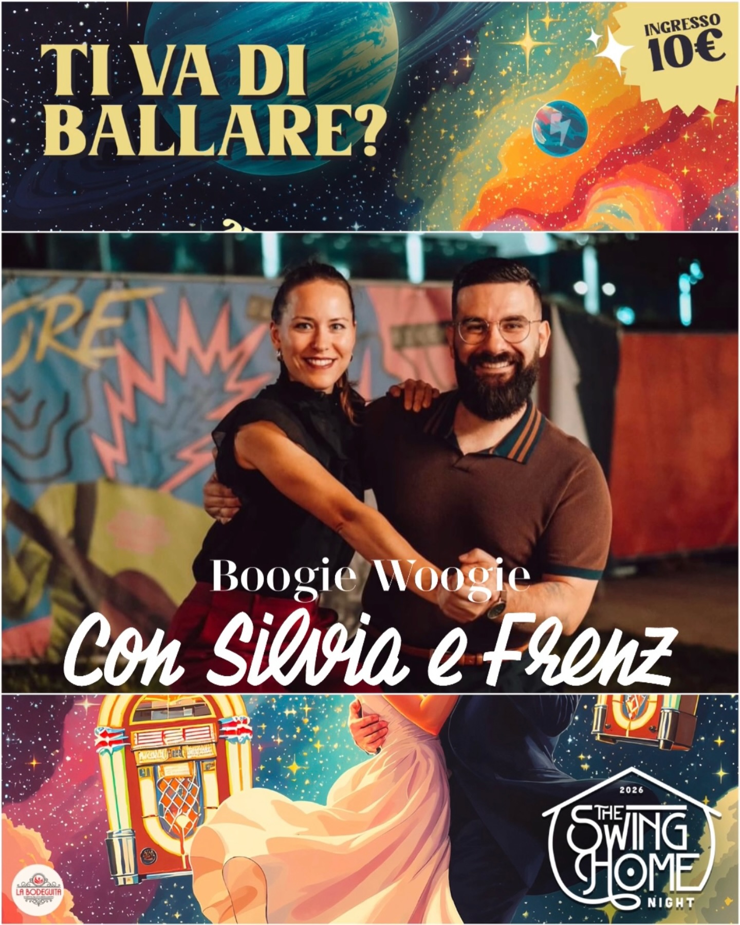 🎉 THE SWING HOME NIGHT! 🎉
Le sorprese non finiscono qui…
Il 27 marzo sta per arrivare un super workshop di Boogie Woogie con @silviacollavizza e @frenz_delfine
(Livello Open, aperto a chi ha almeno un anno di esperienza nei balli swing)
Dalle 21:30 alle 22:30 potrai ballare, imparare e divertirti con 2 insegnanti incredibili!
€ 5,00 per il workshop
€ 15,00 per workshop ed ingresso serata
Non perdere tempo, prenota subito al 3312216369 o clicca il link in bio 🔗
⚡️ Energia, ritmo e tanto swing ti aspettano! ⚡️
#BoogieWoogie #SwingHomeNight #DanceVibes