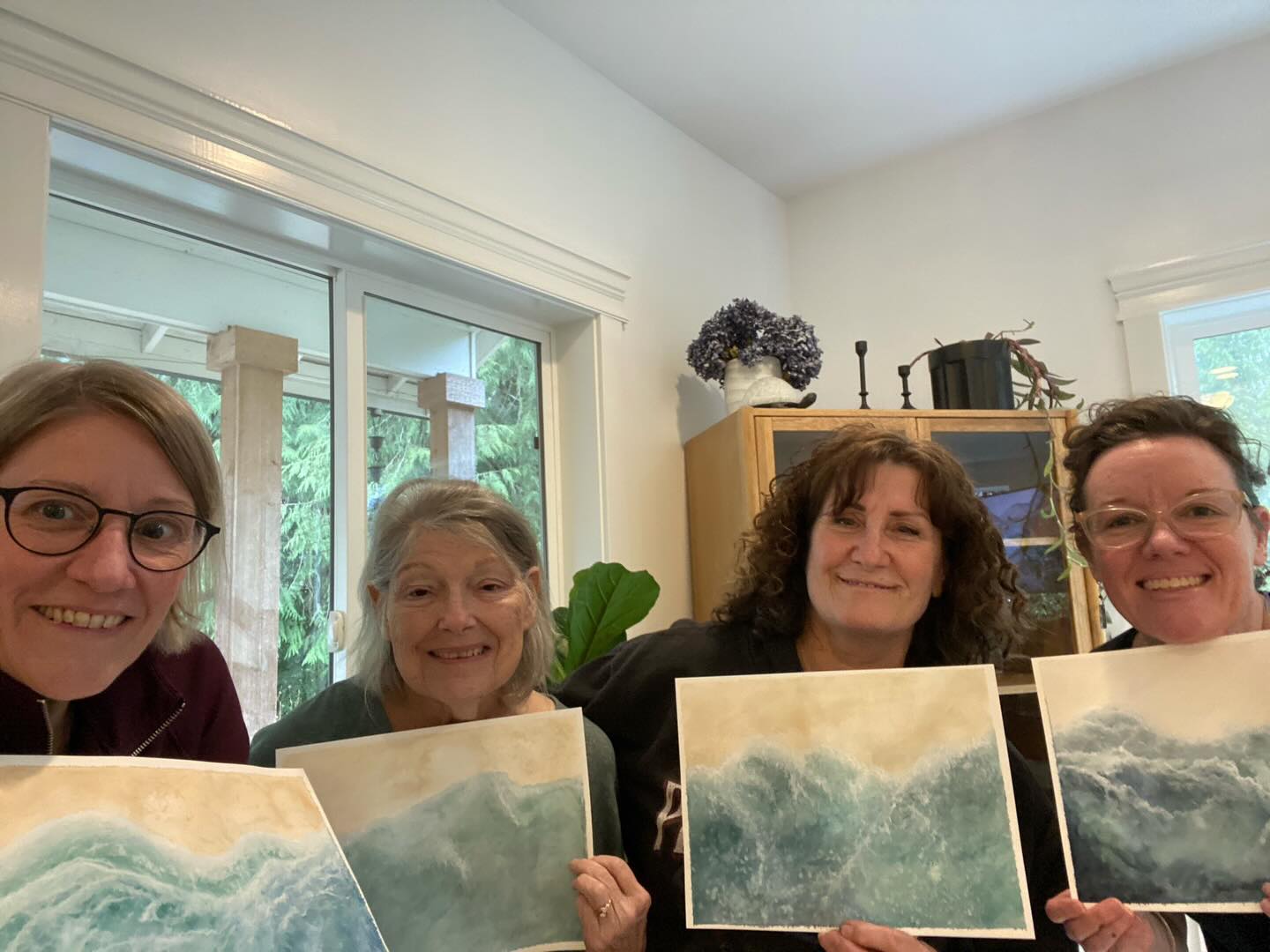 Watercolor class with friends. If you want to join the fun, let me know. Art classes every Thursday. Drawing, oil & watercolor.