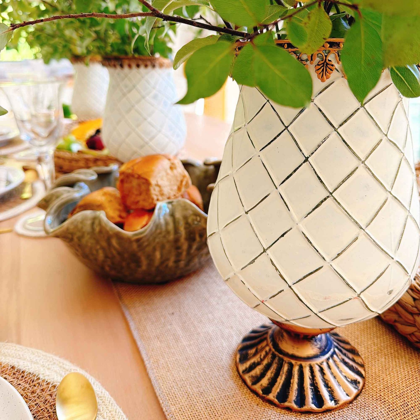 Add a little country charm to your Easter table this year 🐣🌿
Style it with our beautiful range of country-inspired décor, from glowing votive hurricane vases (doubles up as a candle holder) to organic-shaped glazed bowls that feel perfectly imperfect. And of course, no setting is complete without our rattan placemats and coasters… the perfect finishing touch for a warm, inviting table.
All that’s left? Good food, great company, and maybe one too many chocolate eggs
#white_sands_interiors
#eastertablesetting
#torbayvillage