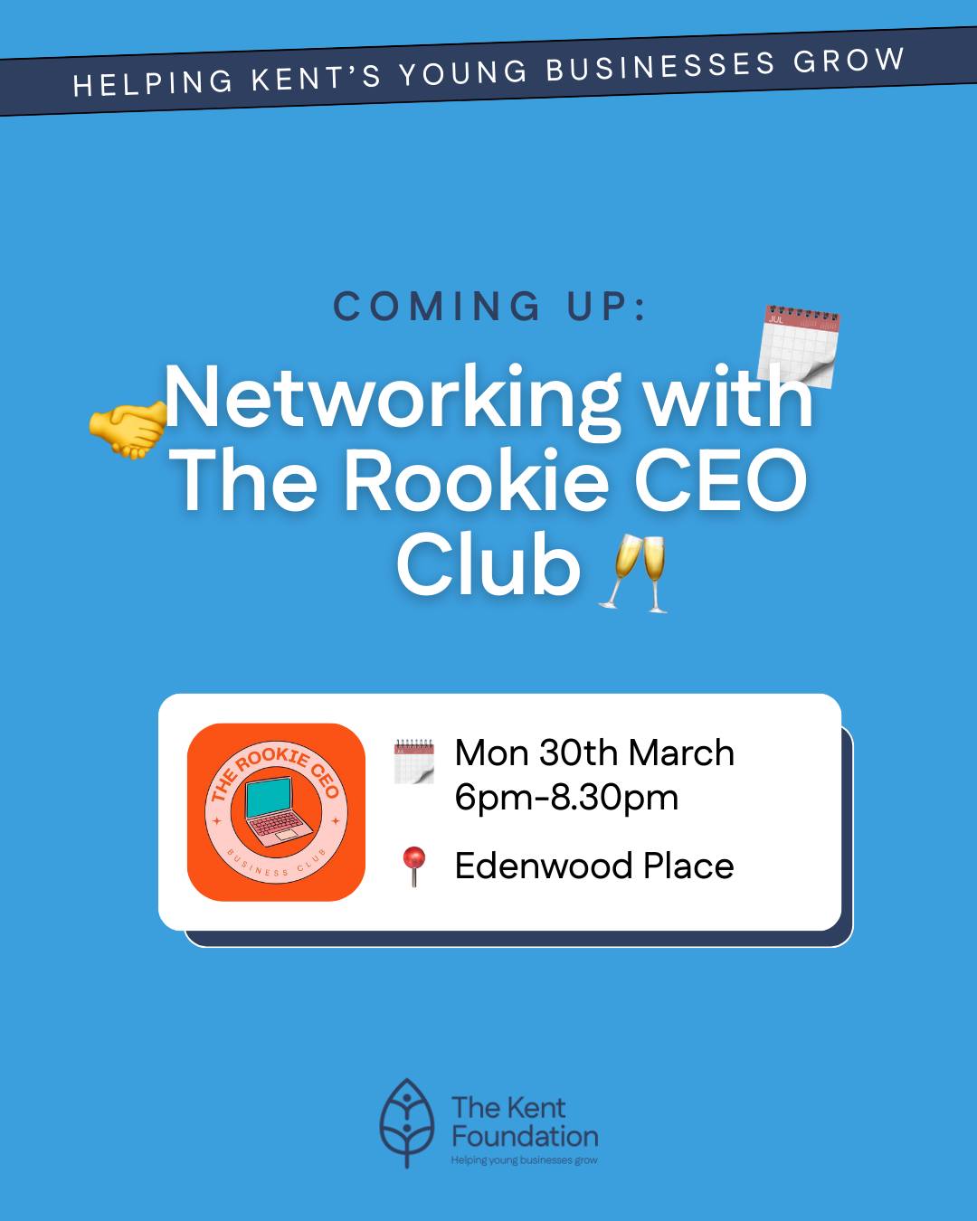 Make new connections with other rookie business owners 🙌
@therookieceo_ is a great way to make new connections for your business, combining friendly, casual networking with inspiring & educational talks.
We are proud sponsors of this event 🌟
Get your tickets at: https://www.eventbrite.co.uk/e/the-rookie-ceo-tickets-1980385713981
#RookieCEO #KentNetworking #KentBusiness
