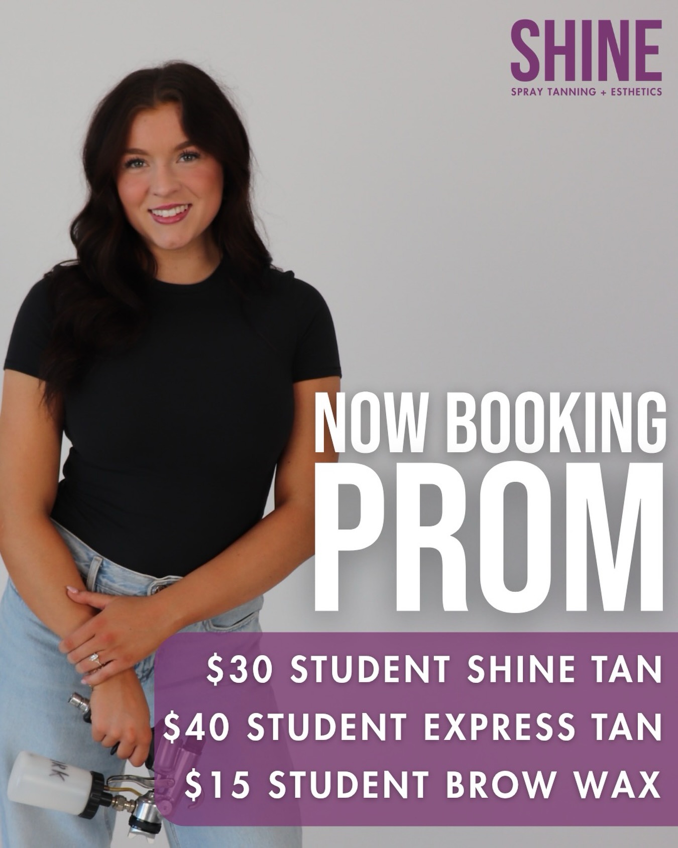 Prom is right around the corner… and your glow should be too! ✨
Our student specials are here to get you bronzed, confident, and camera-ready for your big night!
Spots are already filling fast (and they will go QUICK), so don’t wait until it’s too late. We recommend getting sprayed sometime between Wednesday- Friday. 🤗
Book your appointment through the link in our bio or call either Shine studio to secure your spot. 💜
#shinespraytanning #omahaspraytans #omahaesthetics #omahaprom #prom2026