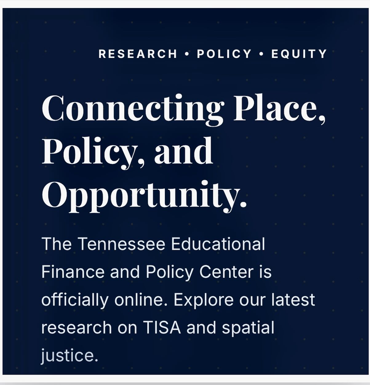 We are excited to announce the launch of our new digital home at TNEFP.org. As a research institute dedicated to investigating the intersections of geography and institutional investment, our mission is centered on ensuring that a student’s zip code does not determine their educational quality (Tate, 2008).
Our initial work focuses on the longitudinal impact of the Tennessee Investment in Student Achievement (TISA) Act and the development of spatial equity frameworks to identify funding deserts across the state. By bridging the gap between critical geography and school finance, we provide the evidence base necessary for informed, equitable policy decisions (Soja, 2010).
Call to Action
Help us grow our impact:
1. Visit our website at tnefp.org to explore our current research.
2. Follow this page for regular updates on educational policy and spatial justice.
3. Like and share this post to help us reach researchers, policymakers, and community advocates across Tennessee.
Primary Contacts
Principal Investigator: Dr. Rajah E. Smart
Project Associate: Felicia Smart (fsmart@tnefp.org)
