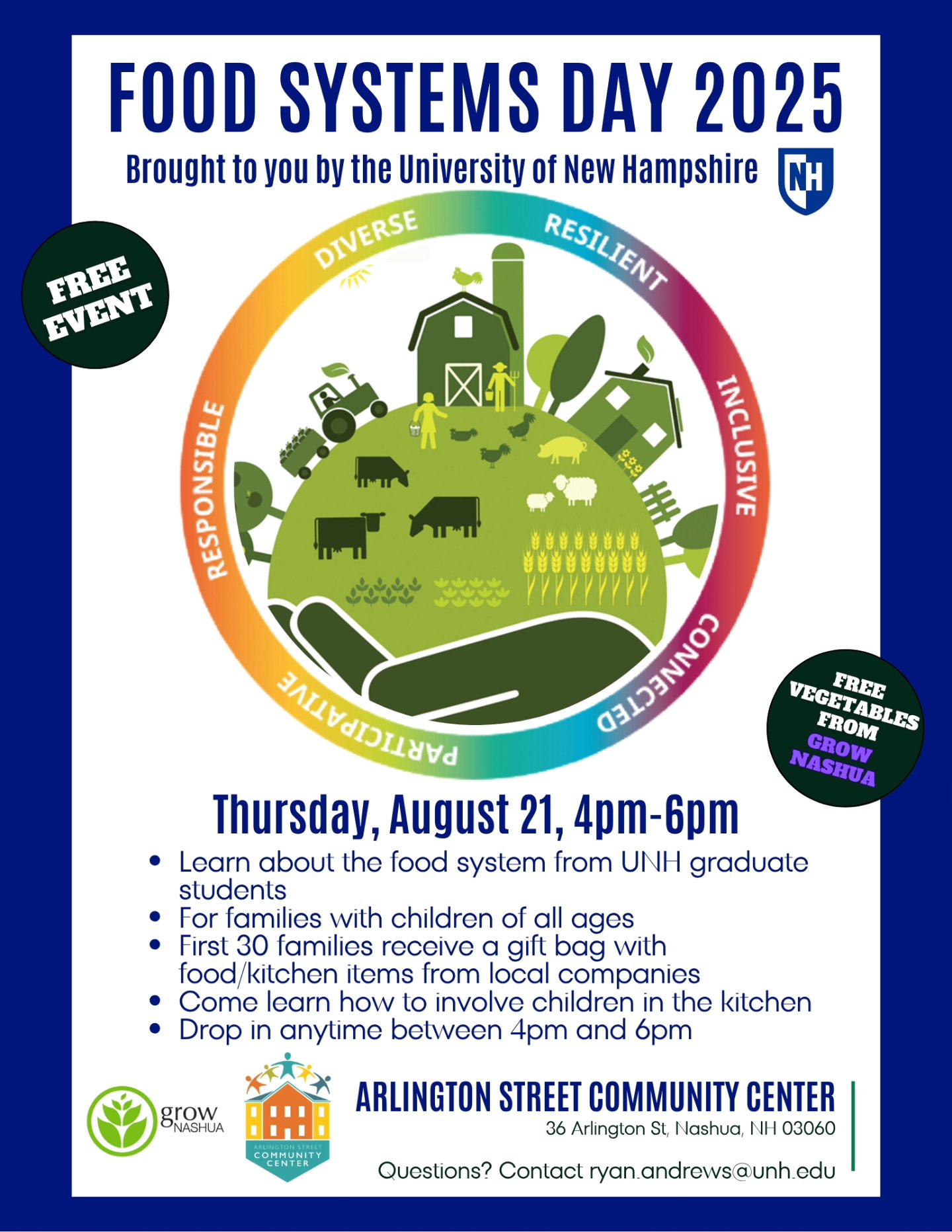 Don't forget Food Systems Day 2025 is this Thursday from 4pm-6pm 🌎. The first 35 families receive an amazing gift basket filled with local goodies 🤩. Don't miss out!