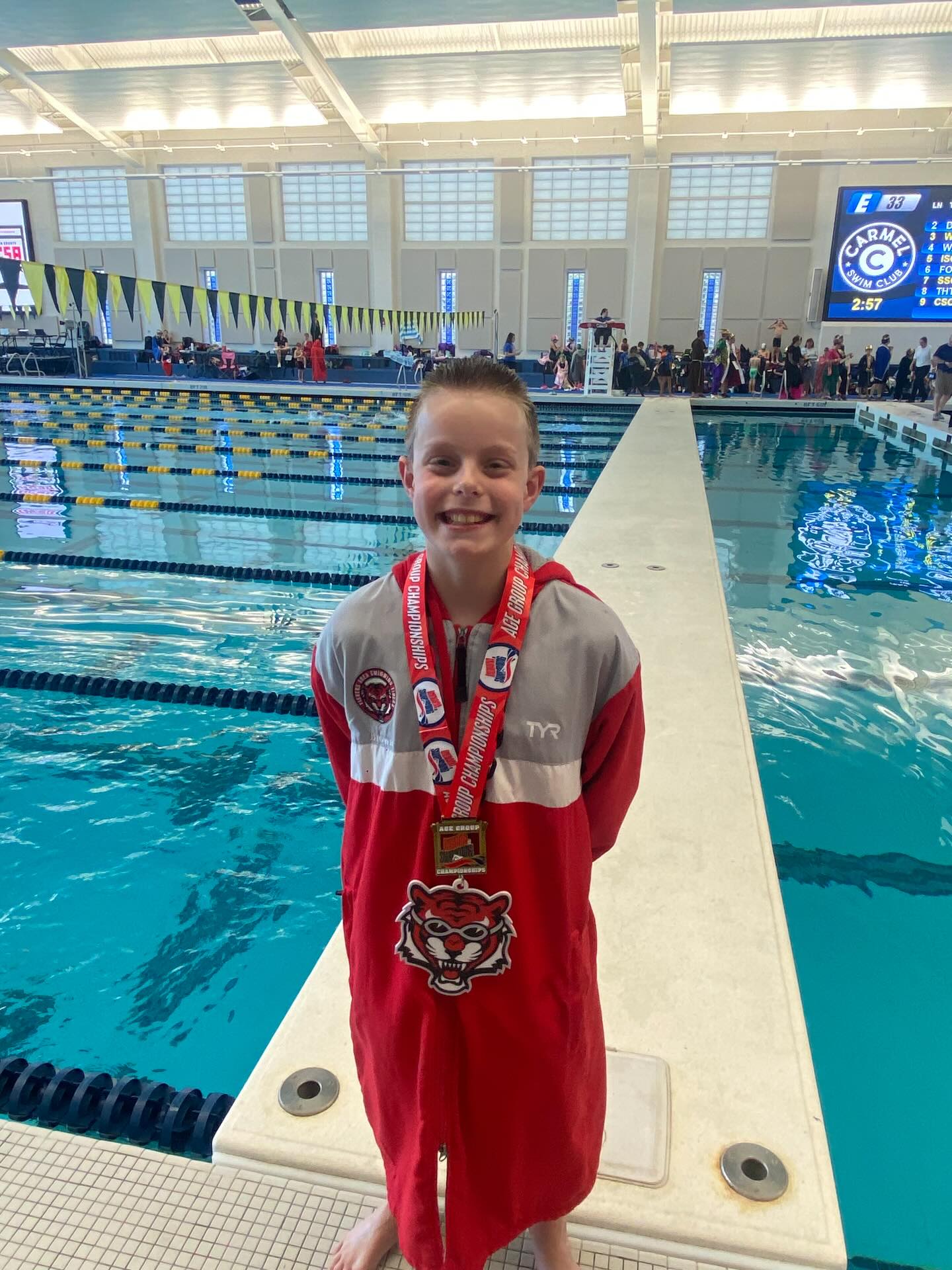IN Age Group Short Course Champs:
Boys 10&U 100 Back:
Gabriel Brown - State Champion - NEW MEET RECORD - NEW IAR - NEW CLUB RECORD
Gabriel Cockrum - 7th Place