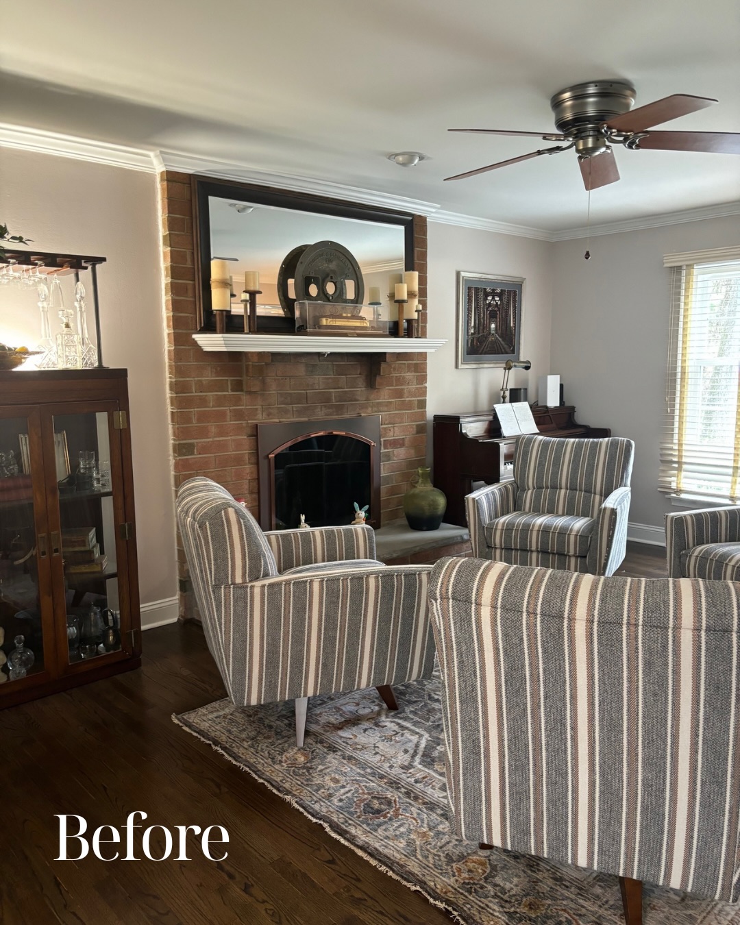 Finished front room reveal — and this one was designed for real connection.
This space started as an underused “front room” and became a family + entertaining hangout with one clear priority: function first, then beauty. No TV focus. Just a room meant for reading, relaxing, hosting friends, and board-game nights that actually happen.
The heart of the transformation is the fireplace wall. We took the existing brick and turned it into a fully designed focal point, then wrapped the entire wall with furniture-like custom built-ins on both sides. One side works like a hidden bar (bottles, glassware, rollouts), but it reads like millwork; not a kitchen extension.
The tricky part? The fireplace wasn’t centered, and the room is compact. So the design had to quietly correct the imbalance, preserve circulation, and still allow for swivel-chair clearance, while incorporating pieces the client already owned.
We kept the lighting intentionally soft with sconces (no harsh overhead vibe), refinished the floors to coordinate with the wood tops and mantel, and added styling with subtle nods to vintage games, because the best rooms aren’t just pretty, they’re personal.
This is what I love most: taking a space with constraints and turning it into a room that feels effortless to live in. ✨
Photographer: @lindsey_fotos
#HomeRenovation #HomeRemodel #InteriorDesign #InteriorDesigner #PennsylvaniaInteriorDesign