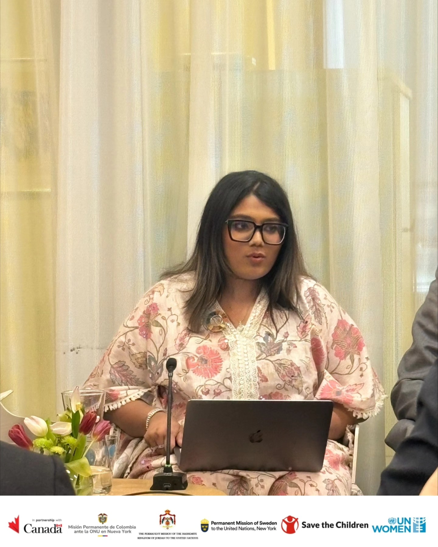 💪Truly an incredible honour to speak at the high-level roundtable on accelerating progress for girls’ rights in fragile contexts at an invitation-only closed door event hosted by Save the Children, the Governments of Canada, Colombia, and Sweden, in partnership with UN Women.
🗯With fragility on the rise globally, adolescent girls in these contexts face double the risk of child marriage, higher rates of adolescent pregnancy, and severely limited access to education.
👧We need to understand that behind these numbers are real girls, these are more than statistics—they are a direct reflection of how far we still have to go to fulfill the promises of the Beijing Declaration and Platform for Action.
🇺🇳As the only young Indian speaker representing my organization Anupam Foundation, I was proud to join esteemed leaders and dignitaries from the World Bank, UNICEF, OECD, Save The Children,Swedish Mission To The UN and leading global organizations in shaping a collective agenda that moves beyond rhetoric and into action which is the need of the hour.
❓️So what can we do you ask? Read below-
-Prioritize gender data in crisis response. If we don’t count girls, we can’t create policies that protect them.
-Make education a core humanitarian response.
-Scale up cash transfers for at-risk girls.
-Enforce legal protections for girls in fragile contexts and fund community-led emergency response teams.
👧 Girls in fragile contexts are not an afterthought, they must be at the center of global policy, funding, and intervention efforts.
The question isn’t whether we can accelerate progress,it’s whether we are willing to do what it takes in time before it's too late.
#Beijing30 #GenderEquality #GirlsRights #marchforward