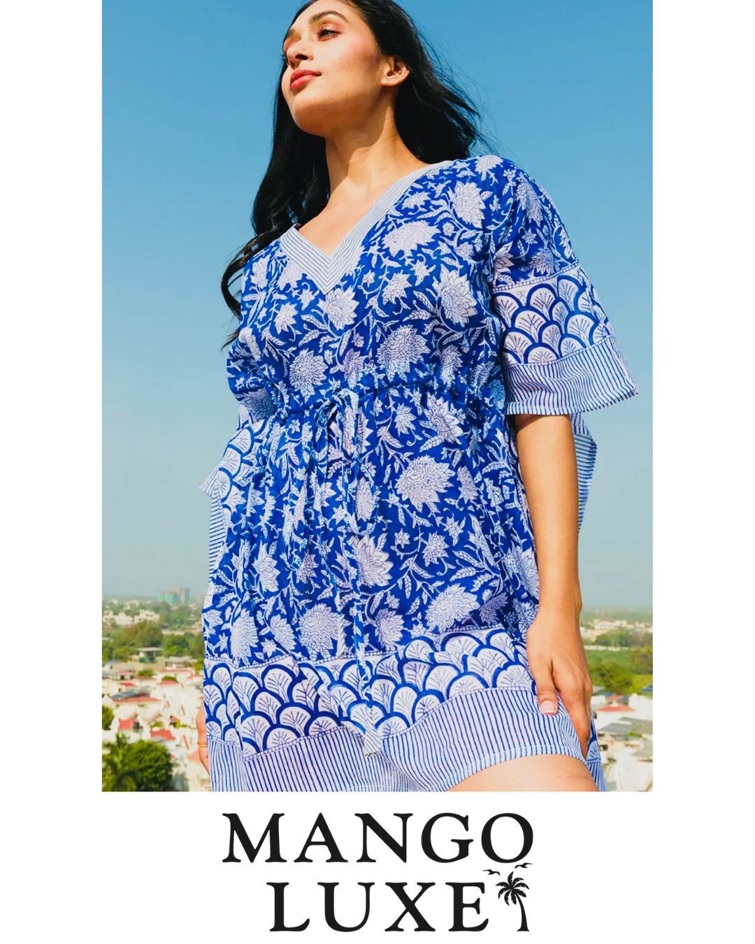 Grecian blue. Classic, Simple. Easy to Wear. Whether you're cruising Greek Islands, Bahamas or simply staying home. 100% cotton.
