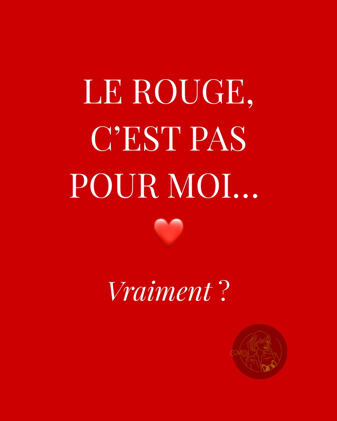 “Le rouge, c’est pas pour moi…” ❤️
Mes petites pépites… si je devais compter le nombre de fois où j’entends ça en boutique 😏
Et pourtant…
Le problème n’est presque jamais le rouge.
👉 C’est le mauvais rouge
Trop froid, trop chaud, trop vif, trop doux…
Chaque nuance raconte quelque chose, et surtout ne met pas en valeur les mêmes visages
✨ Un rouge peut vous éteindre
✨ Un autre peut vous illuminer instantanément
Et c’est là que tout change.
Parce que non…
👉 le rouge ne grossit pas
👉 le rouge n’est pas “trop”
👉 le rouge n’est pas “pas pour vous”
Il faut juste trouver celui qui vous aime en retour ❤️
⸻
💬 Dites-moi en commentaire :
Vous vous êtes déjà dit
“le rouge, c’est pas pour moi” ?
Ou au contraire… vous l’adorez ? 😏
⸻
💾 Et surtout, enregistrez ce post
pour retrouver facilement
✨ votre rouge ✨
#conseilsmode #colorimetrie #lookféminin #stylefemme #modeaddict