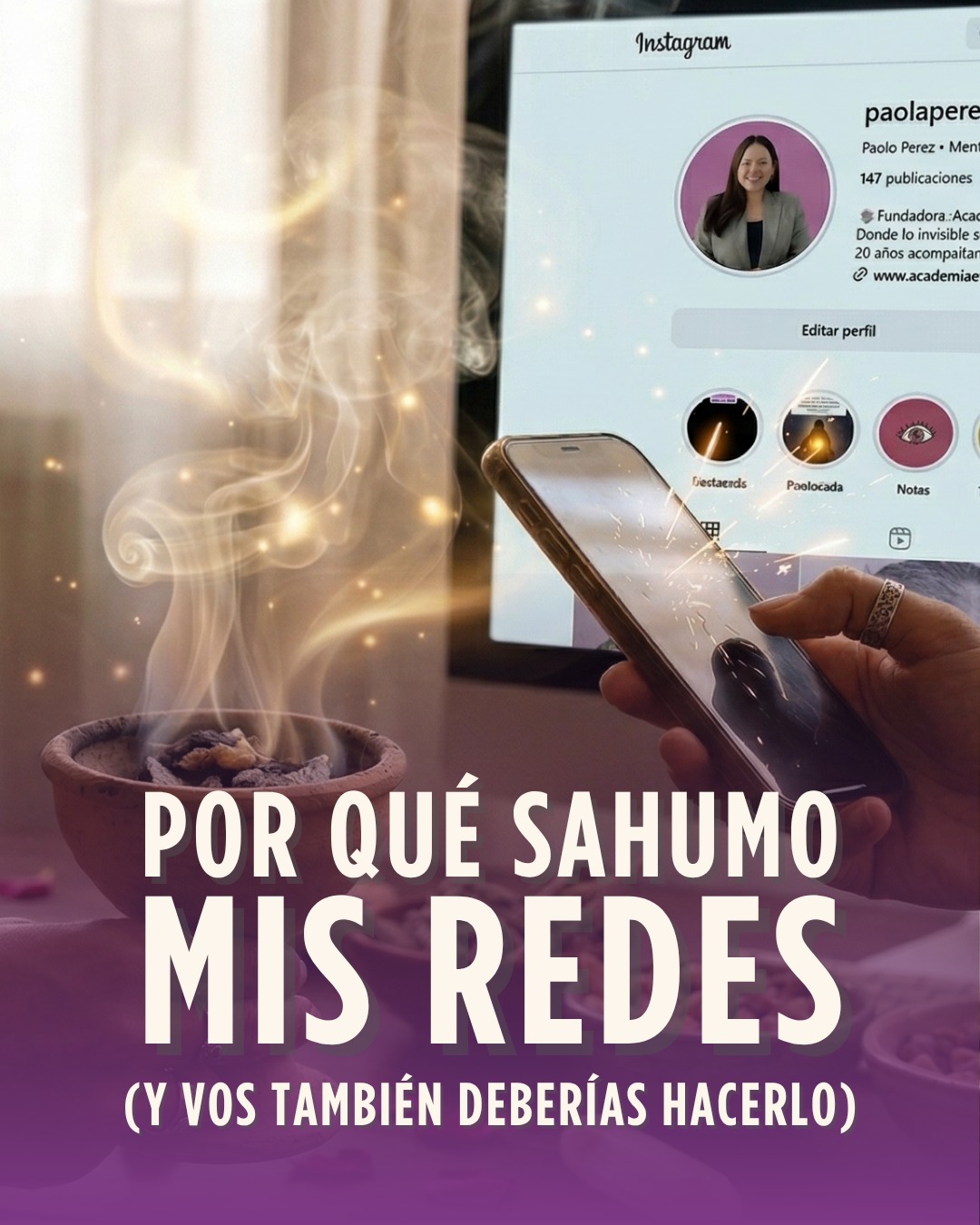 Tus redes sociales no son solo una vidriera de fotos; son el portal etérico que te conecta con tu comunidad.
Cuando el camino se bloquea, no se empuja más fuerte la puerta: se limpia la entrada.
Cada interacción, cada "me gusta", cada mirada silenciosa y, sí, también cada envidia o proyección ajena, deja una huella energética en tu canal. Si limpiás tu consultorio y tu casa... ¿por qué dejarías la puerta de entrada digital llena de interferencias?
Sahumo mis redes para:
🌪️ Limpiar la densidad mental que genera bloqueos y estancamiento (ese famoso "congelamiento" o shadowban).
🌪️ Romper proyecciones que intentan frenar mi brillo y mi expansión.
🌪️ Reclamar mi soberanía energética sobre mi territorio digital. Mi canal, mi frecuencia.
Si sentís que tu energía o tus proyectos están estancados, sahumá usando el decreto que te comparto en las imagenes.
Pao.
#sahumo #decreto #apertura #limpiezaenergetica