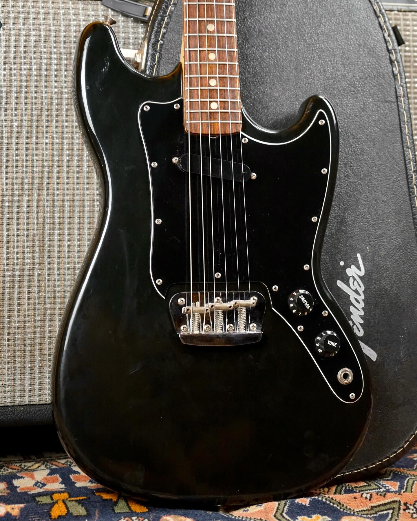 1978 Fender Musicmaster.
A simple 70s powerhouse. Comes with its original case!