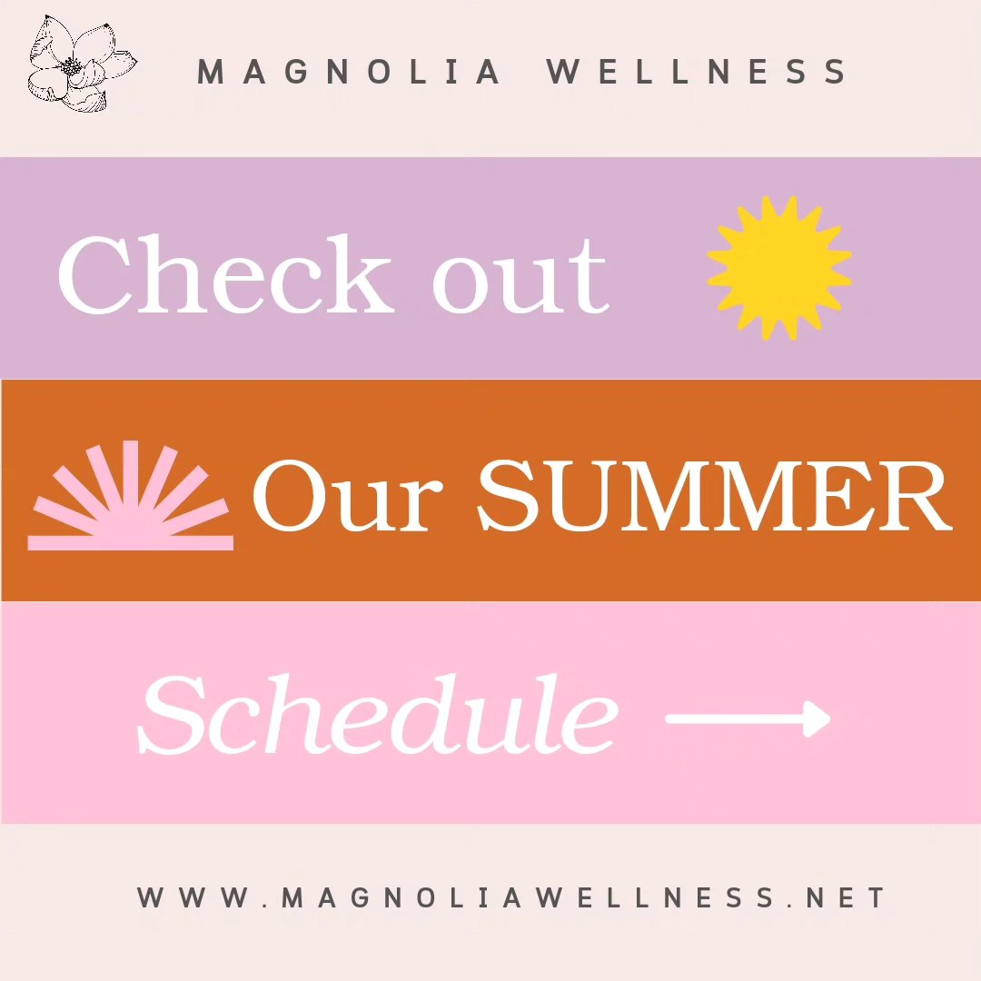 Our summer schedule has been released and begins the week of June 12th! This week, we have spots available tonight in Hatha Flow with Meghan and Wednesday in Dynamic Flow with Jennifer.
Weather permitting classes may be outdoors in our beautiful yoga garden. Otherwise, they will be held in our peaceful and tranquil indoor studio space.
Bookings can be made online at www.magnoliawellness.net
Our schedule to August 28th is available for both viewing and booking. New students of all experience levels are welcome.
We are also accepting new clients for psychotherapy, counselling, and hypnosis!