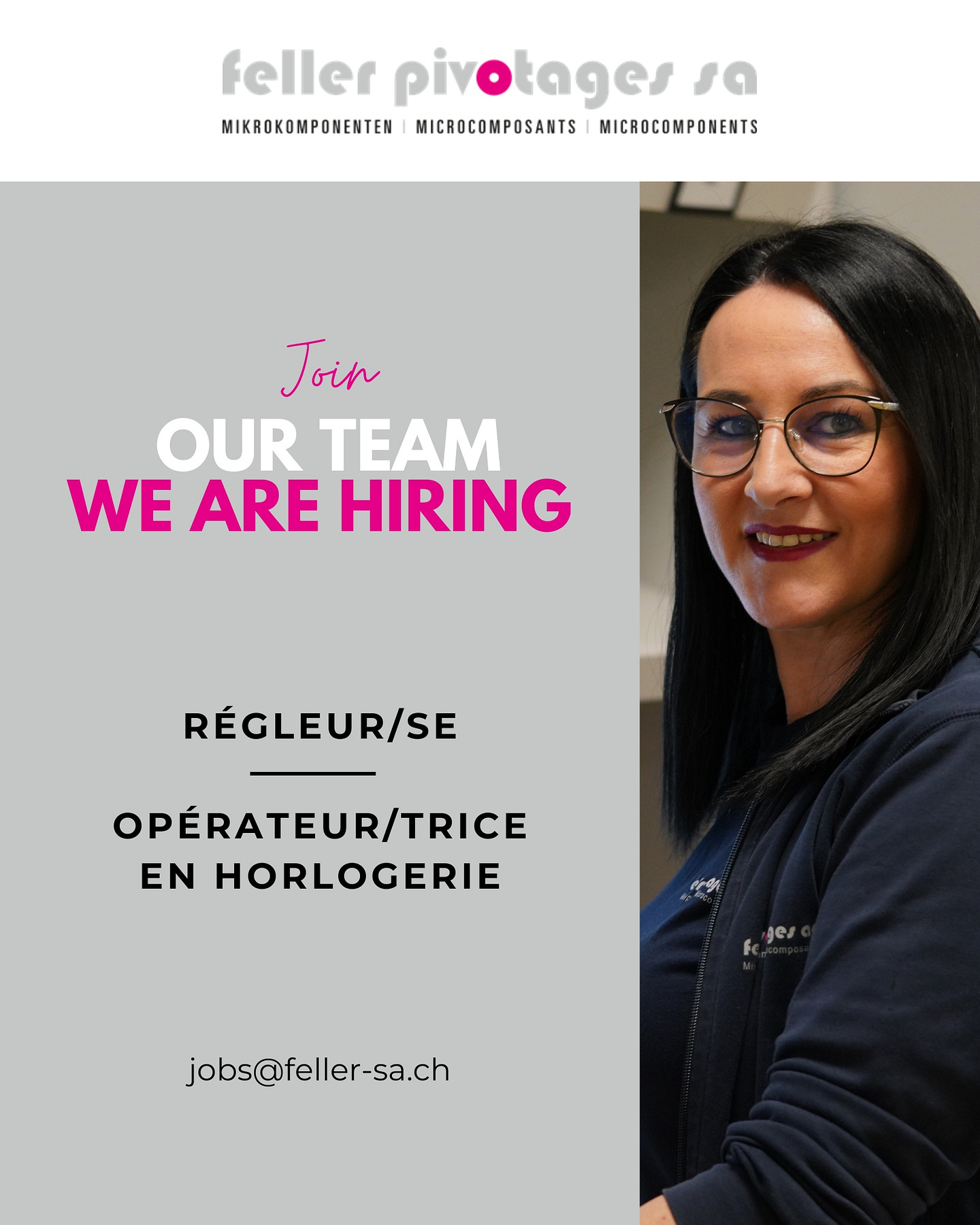 JOIN OUR TEAM 🤝
Sie sind auf der Suche nach einem attraktiven Job in einem dynamischen und motivierenden Umfeld?
Suchen Sie nicht weiter und bewerben Sie sich jetzt!
👉 Weitere Informationen finden Sie auf unserer Website (Link in Bio)
***
Vous recherchez un emploi attractif dans un environnement dynamique ?
Ne cherchez pas plus loin et postulez dès maintenant !
👉 Plus d’informations sur notre site internet (lien en bio)
#fellerpivotagessa #wearehiring #jobs #technologie #joinus #régleur