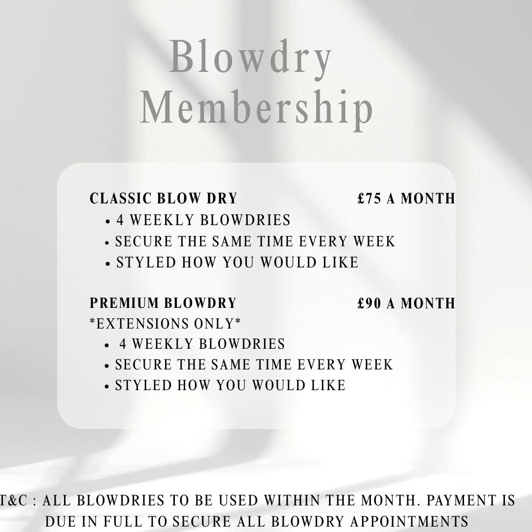 BLOW-DRY MEMBERSHIP - Love a fresh weekly Blow dry! Our new Blowdry membership makes it easy to keep your hair looking fresh every week.
Message or Call the salon to join.
#altrincham #cheshire #weeklyblowdry #altrinchamlocal