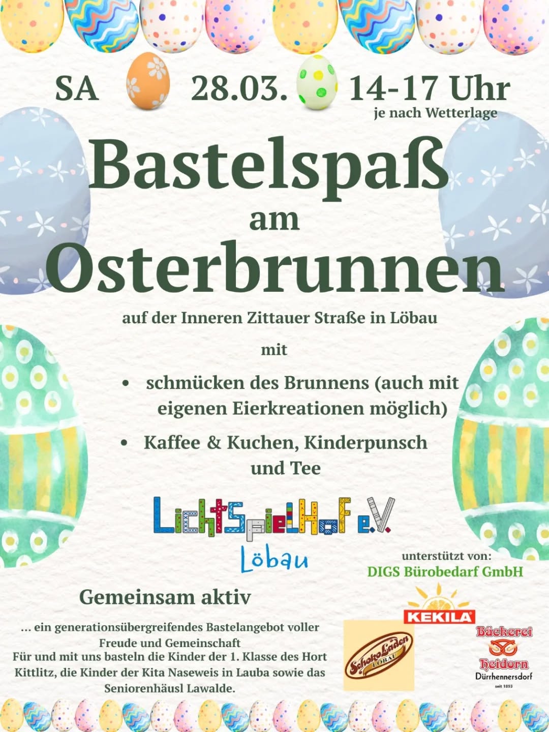 Der Hoppelhase wartet schon ganz ungeduldig🐇🥚🐥 und wir machen alles Willkommens Chic am Brunnen. Schauts vorbei und staunet über bunt, bunter, am buntesten😁