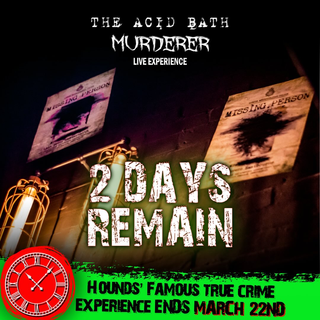 Let’s do some math… 📐
Just 2️⃣ Days left to get tickets
That’s 9️⃣ Showings remaining
Only 2️⃣ Are still available
Thats just 1️⃣2️⃣ tickets left
And then it’s gone forever.
The famous true crime live experience must end March 22nd.
🔪 The Ultimate True-Crime Experience
📍 45 mins from Central London
📆 Book tickets in advance!
🎟️ Ticket link in bio 🎟️
@HoundsEscape
#LeaveRealityBehind
#TrueCrime #ImmersiveExperience #LondonAttractions #ThingsToDoInSussex