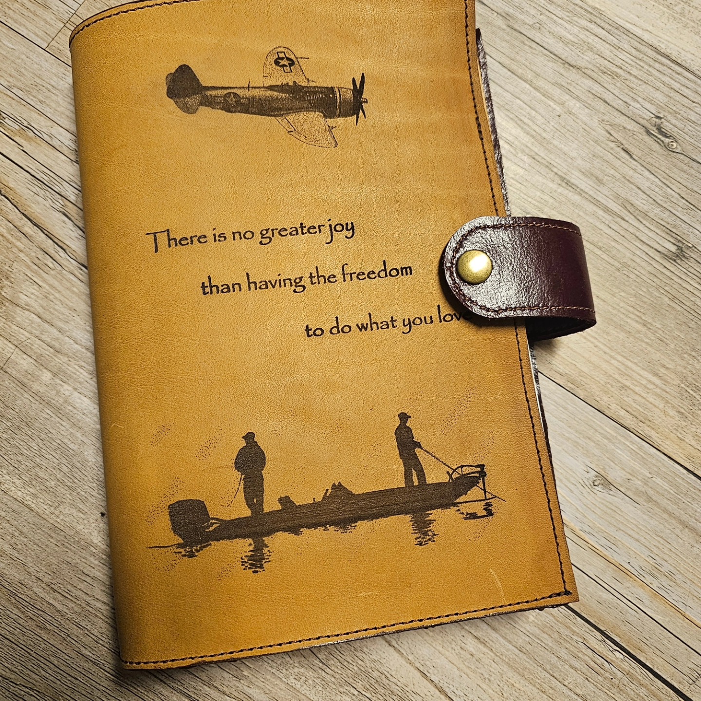 Custom journal as a retirement gift. #customleathersplus #leatherjournal #leatherjournalcover