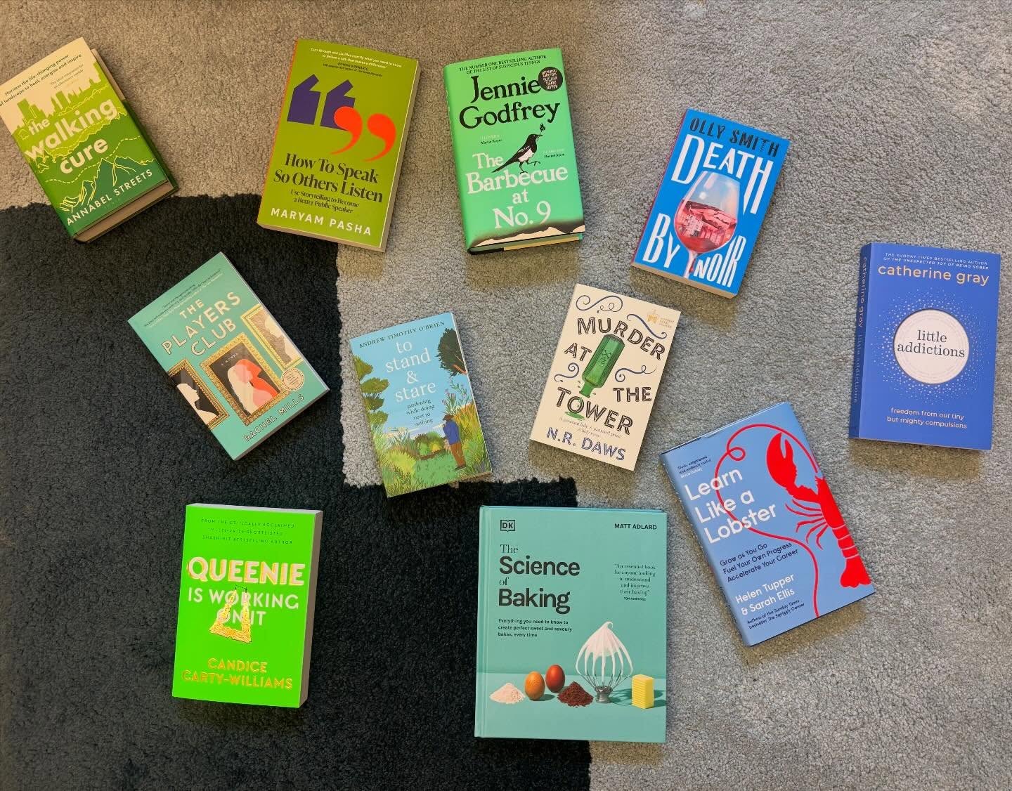 It’s a very blue and green spring over here. Why is that? Surplus of green ink? Search for serenity in the colours of the natural world? Hangover from BRAT summer? Discuss!
The BBQ at No. 9 - @jennie.godfrey - #3 bestseller, out now!
Learn Like a Lobster - @amazingif - #1 bestseller, out now!
The Science of Baking - @mattadlard - #16 of non-fiction this week!
Little Addictions - @unexpectedjoyof - in an amazing kindle deal today, check it out
To Stand and Stare - @andrewtimothyob - out in pb now!
Murder at the Tower - @neil.daws - out now!
BLUE AND GREEN BOOKS COMING SOON:
How to Speak so Others Will Listen - @maryampasha - out on Thurs!
Queenie is Working on It - @candicec_w - out July
Death by Noir - @ollysmith - out June
The Walking Cure by @annabelabbs - out in paperback in May
The Players Club by @rachaldo (ahem) - out UK in June
#summerbooks #bookstagram