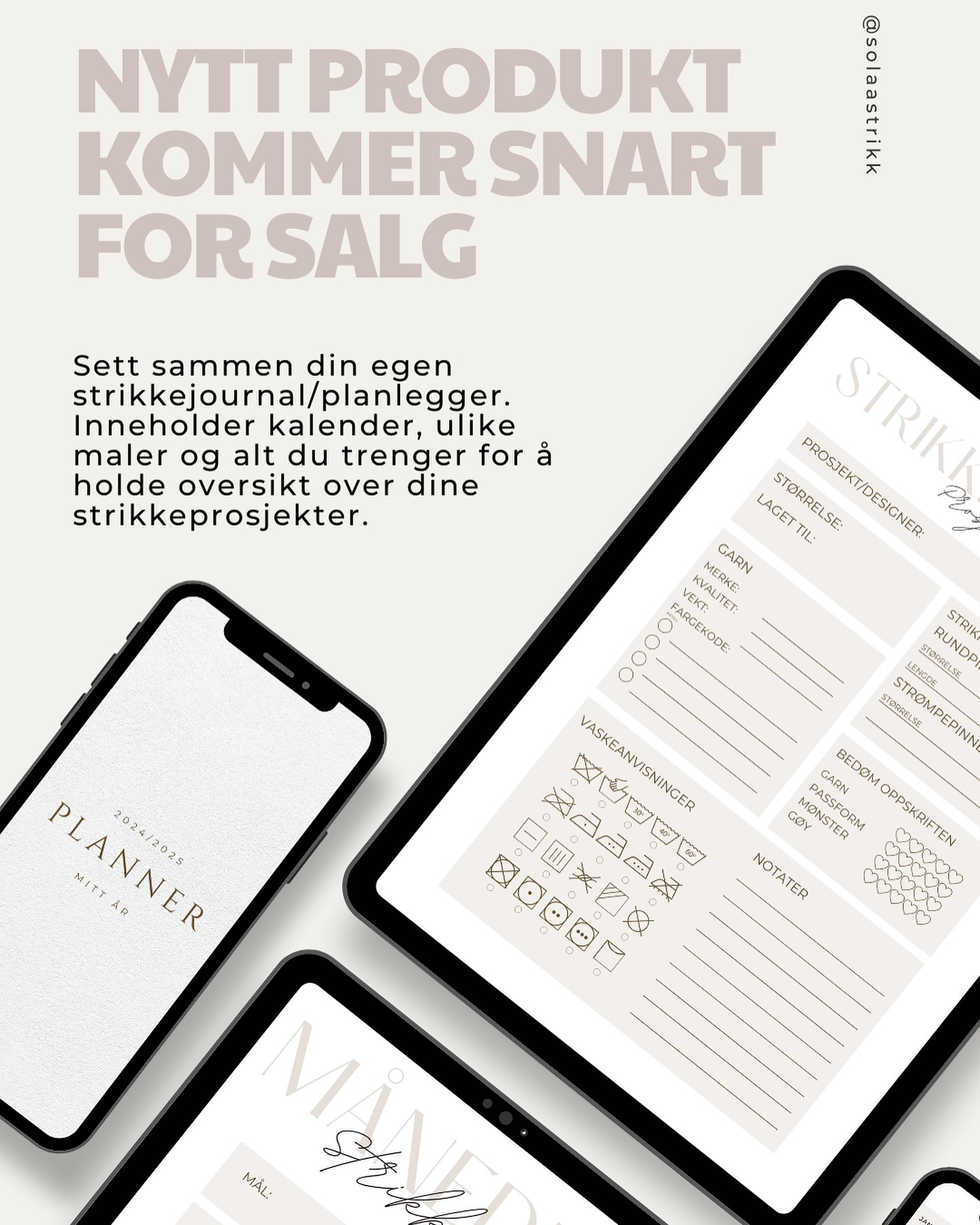 Min gøyeste lansering noen sinne! I samarbeid med @solaastrikk har vi laget en digital strikkedagbok med inkludert kalender! Vi føler den nå inneholder alt du trenger om du driver med strikking og er tilgjengelig for salg ila neste uke🔥
Hva er et must for deg mtp. innhold? Er det noe vi har glemt? 🤷🏽♀️
* Vi har lagt til pinnestørrelse, garnlaget, dette har jeg strikket før og min strikkefasthet utover listen som vises her.
#journal #strikkedagbok #strikkeplanlegger #strikkeglede #strikkejournalen #digitaltprodukt #digitaleprodukter.